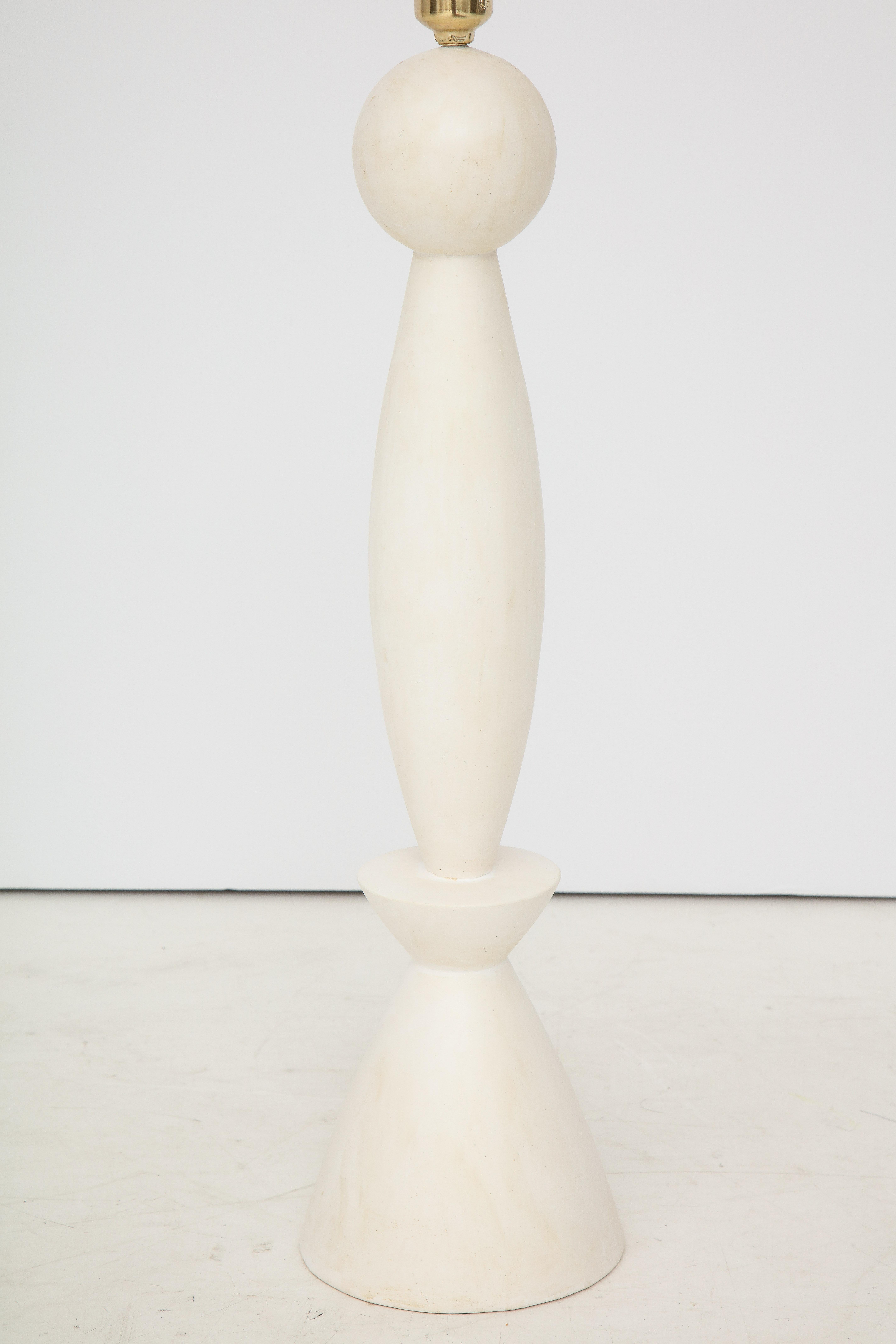 Pair of Crème White Patinated Plaster Lamps by Facto Atelier, Paris ...