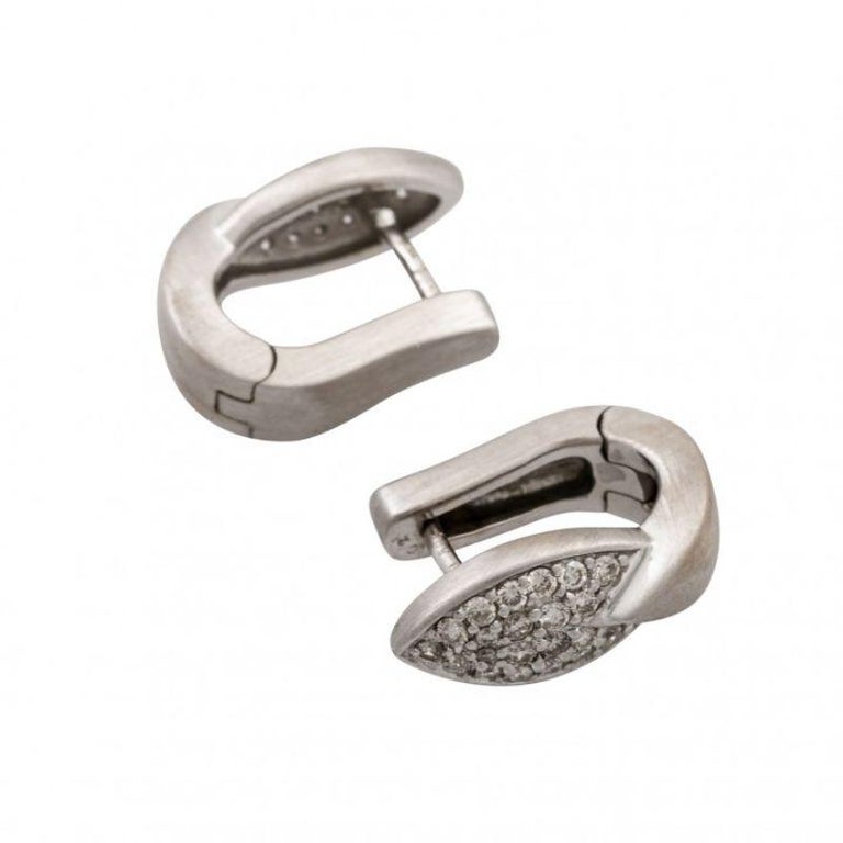 Boucles D'oreilles Créoles En Inox Avec Zircon Et Cristal - Argenté, Fermoir à Pince, Unisexe