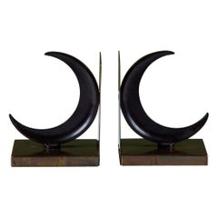 Pair of Crescent Bookends by Walter von Nessen for Chase USA