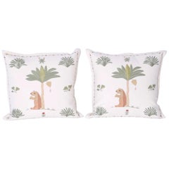 Pair of Crewelwork Capybara Pillows, Priced Individually