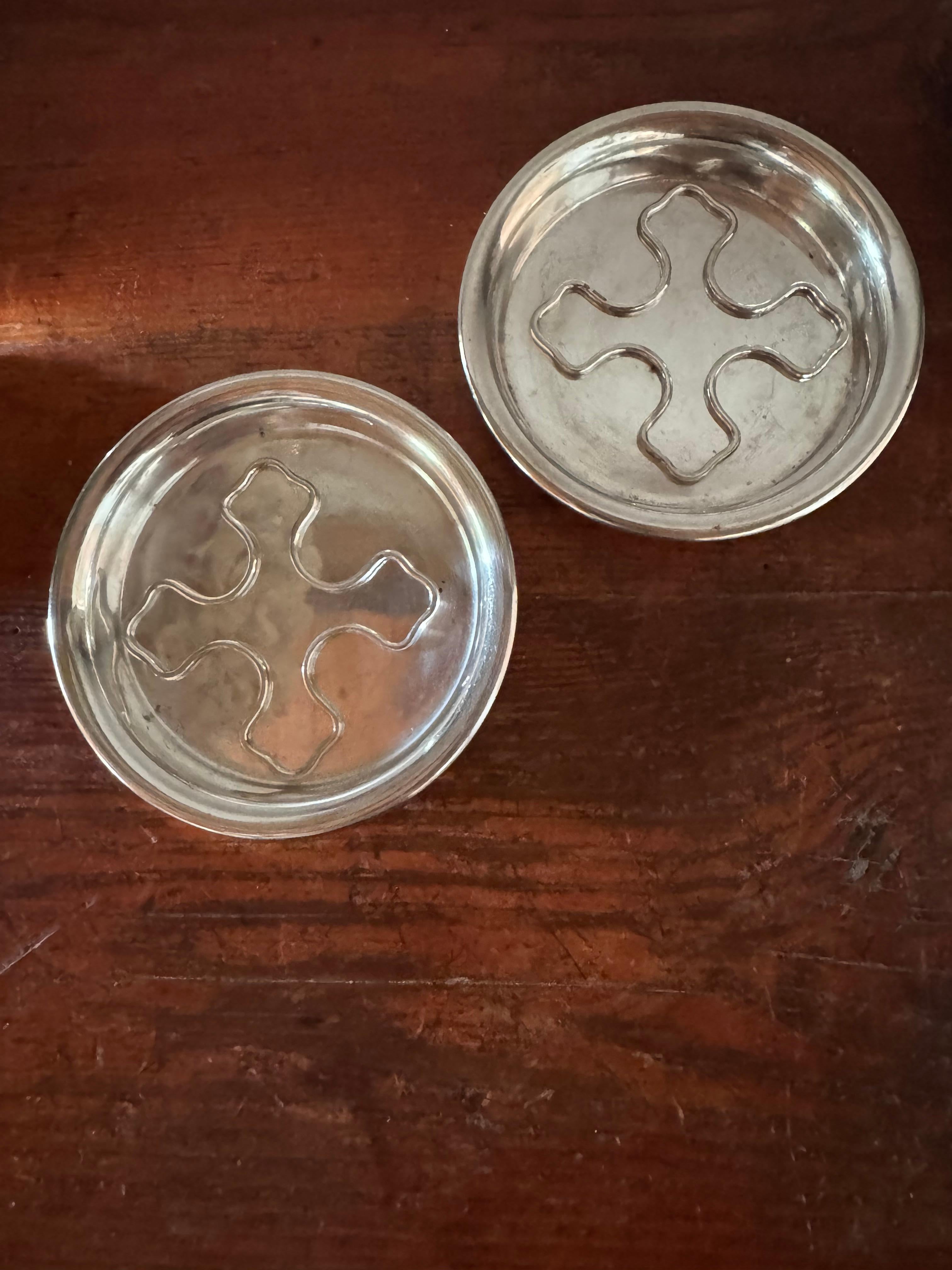 Par de posavasos de plata Cristofle de vino francés Moderno de mediados de siglo en venta
