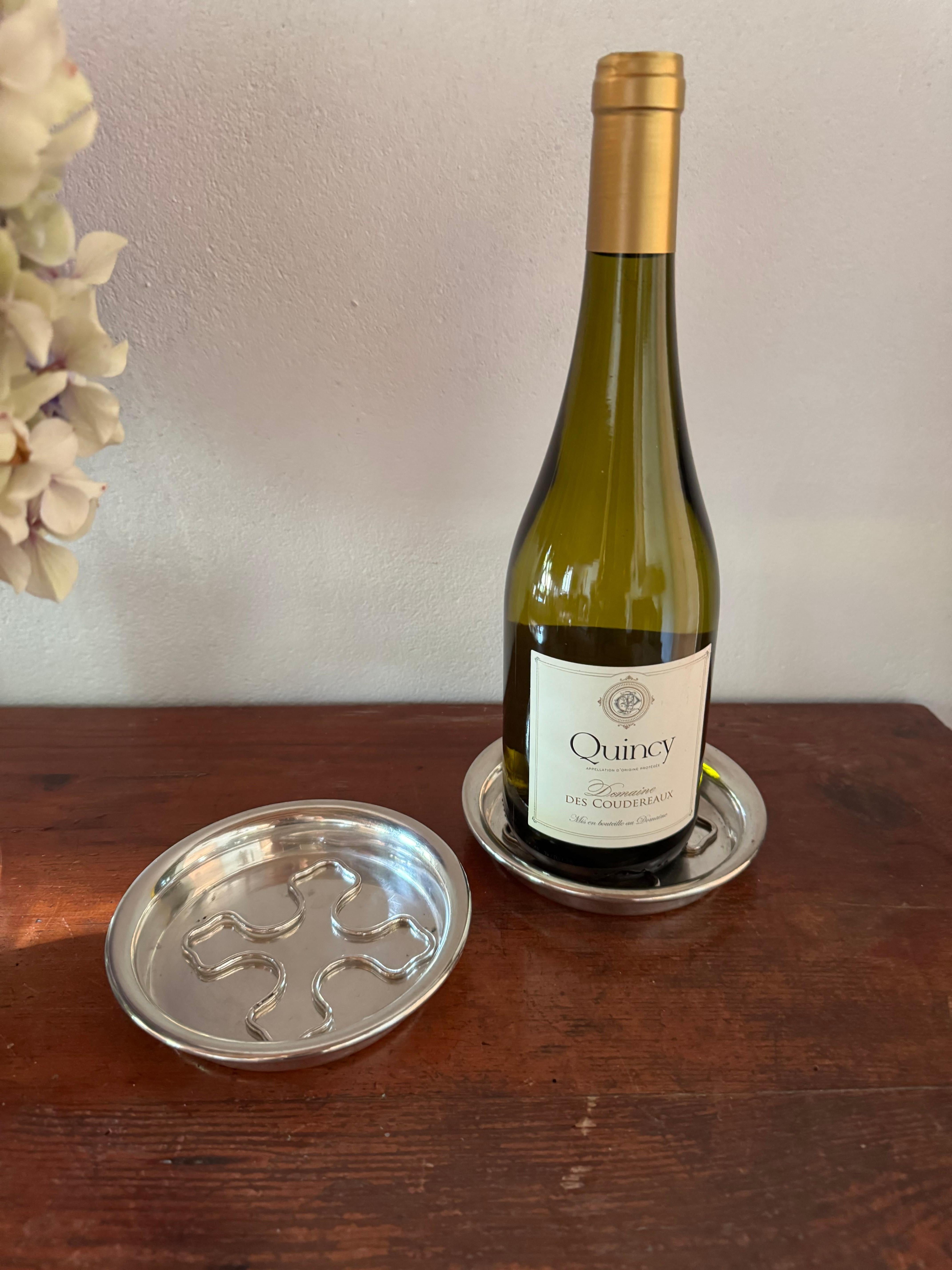 Par de posavasos de plata Cristofle de vino francés Francés en venta