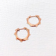 Par de abrazaderas de cola de cocodrilo en oro rosa de 18 ct