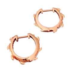 Paar Krokodilleder-Huggies aus 18 Karat Roségold
