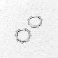 Pair of Croc Tail Huggies in 18ct White gold