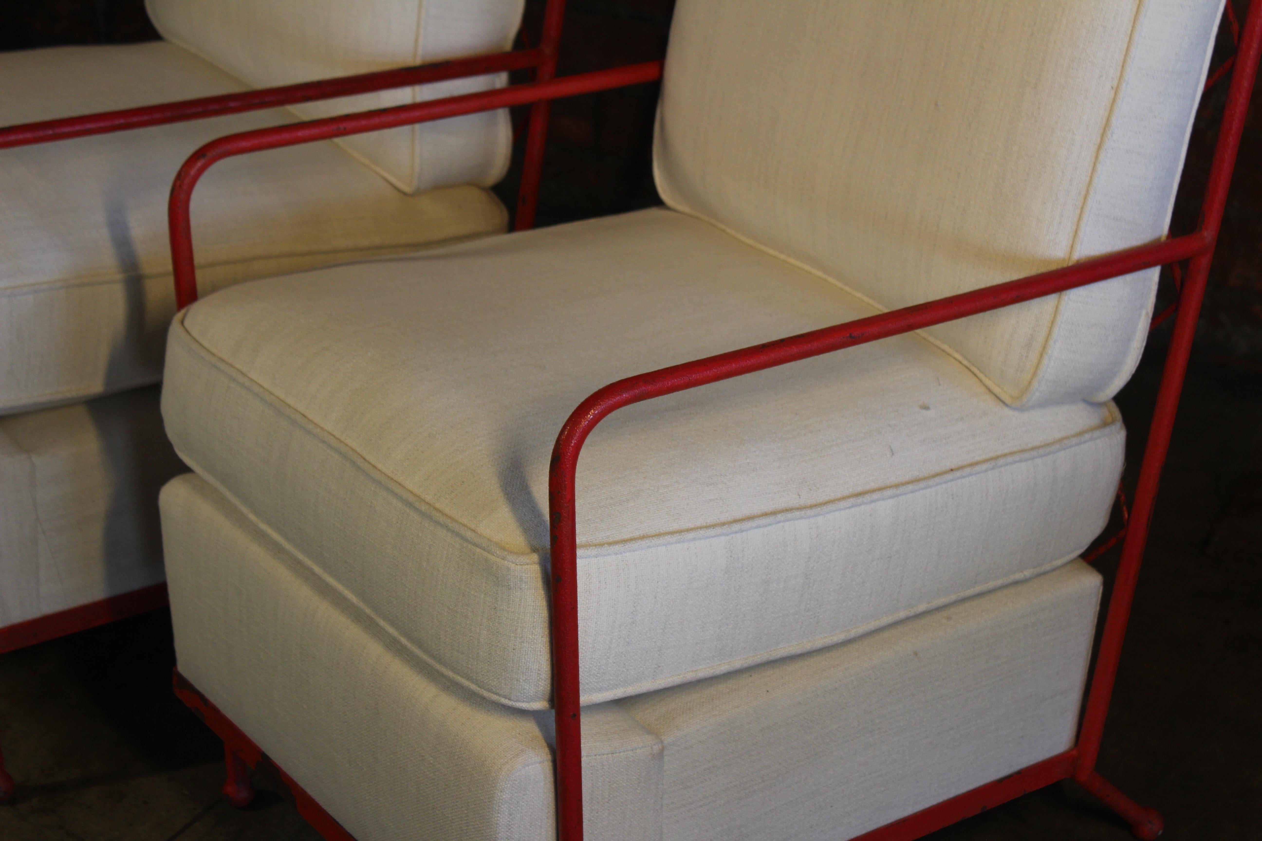 Pair of Croisillon Armchairs Attributed to Jean Royère, France, 1950s 4