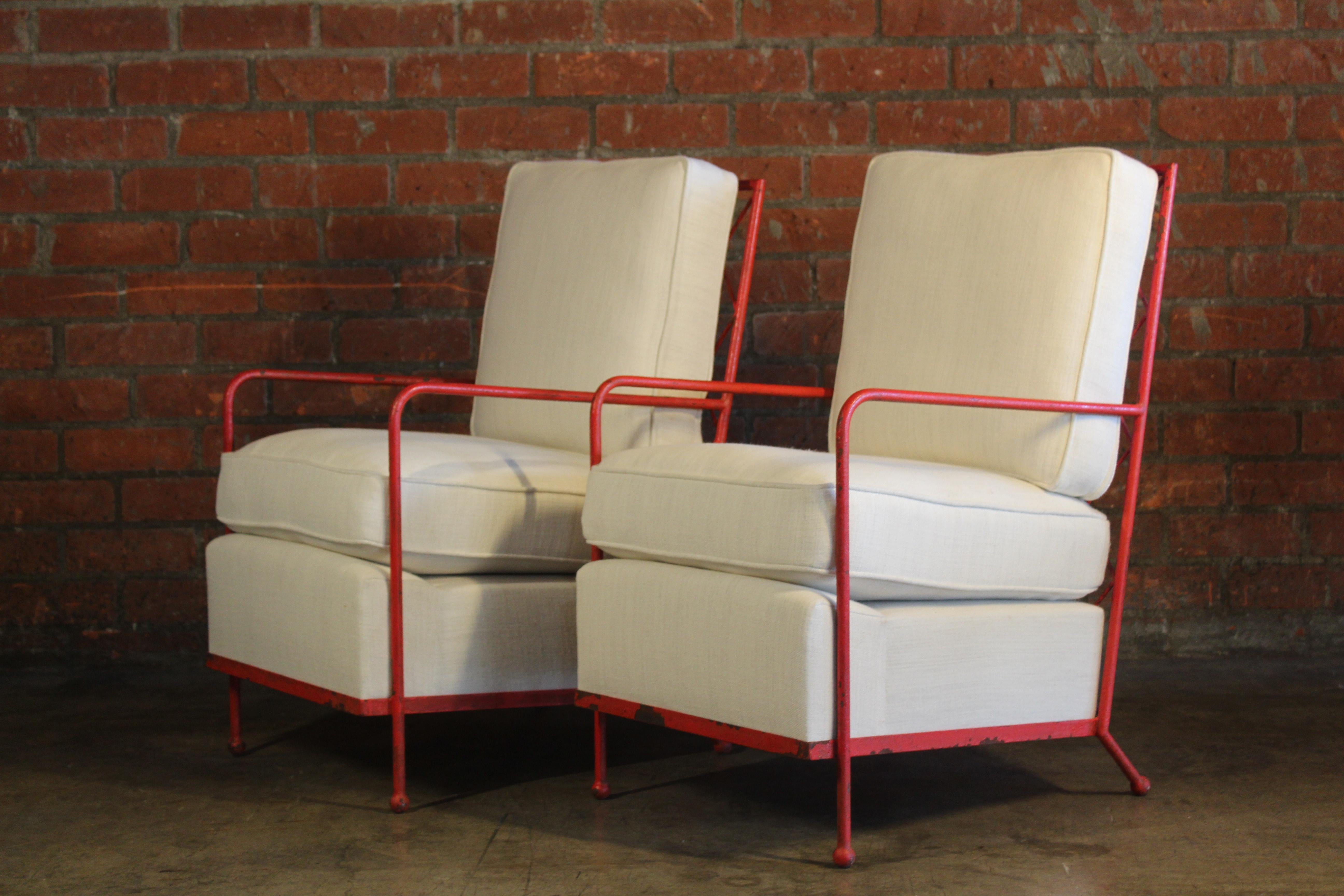 Pair of Croisillon Armchairs Attributed to Jean Royère, France, 1950s 6