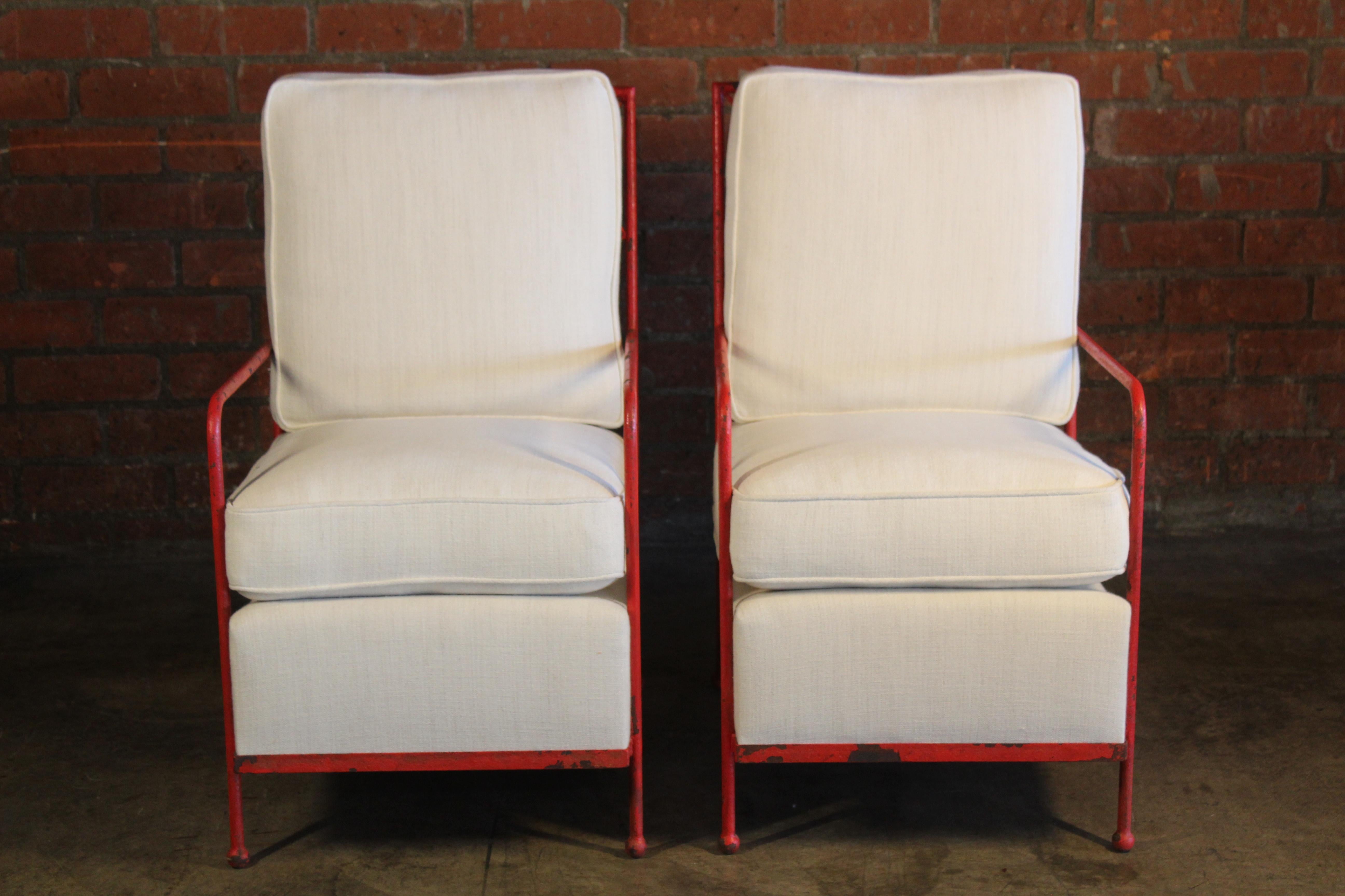 Pair of Croisillon Armchairs Attributed to Jean Royère, France, 1950s 8