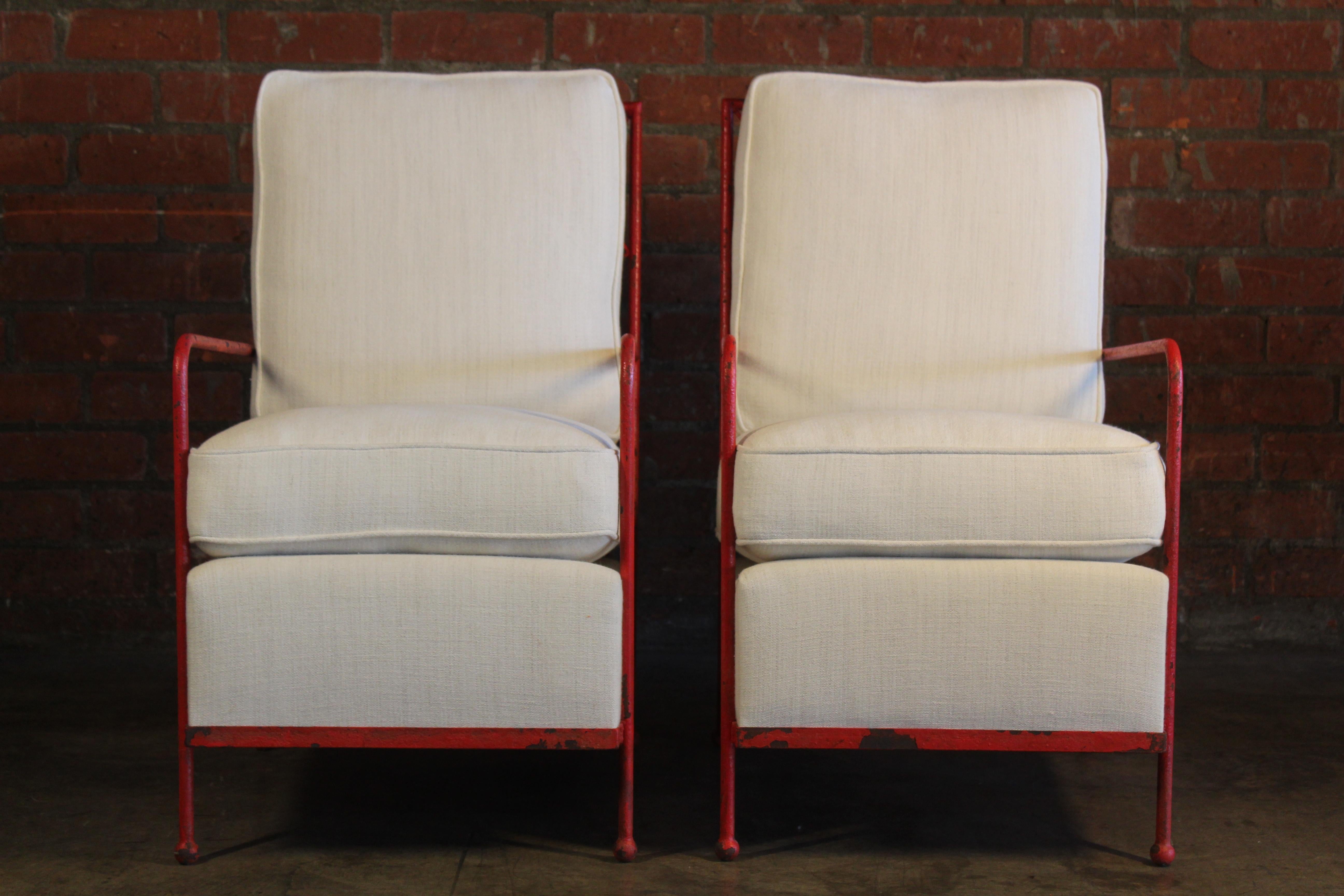 Pair of Croisillon Armchairs Attributed to Jean Royère, France, 1950s 9