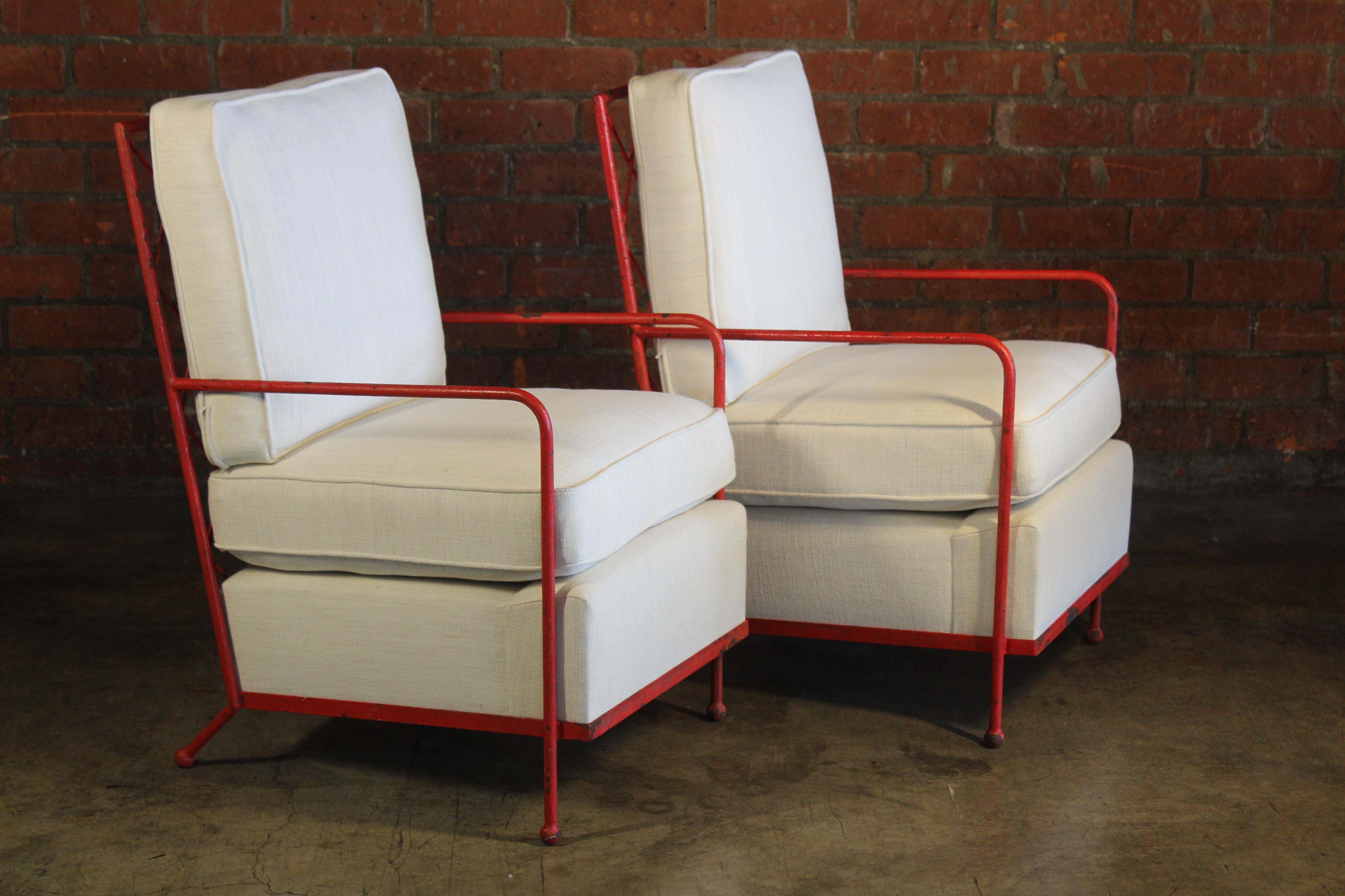 Pair of Croisillon Armchairs Attributed to Jean Royère, France, 1950s 10