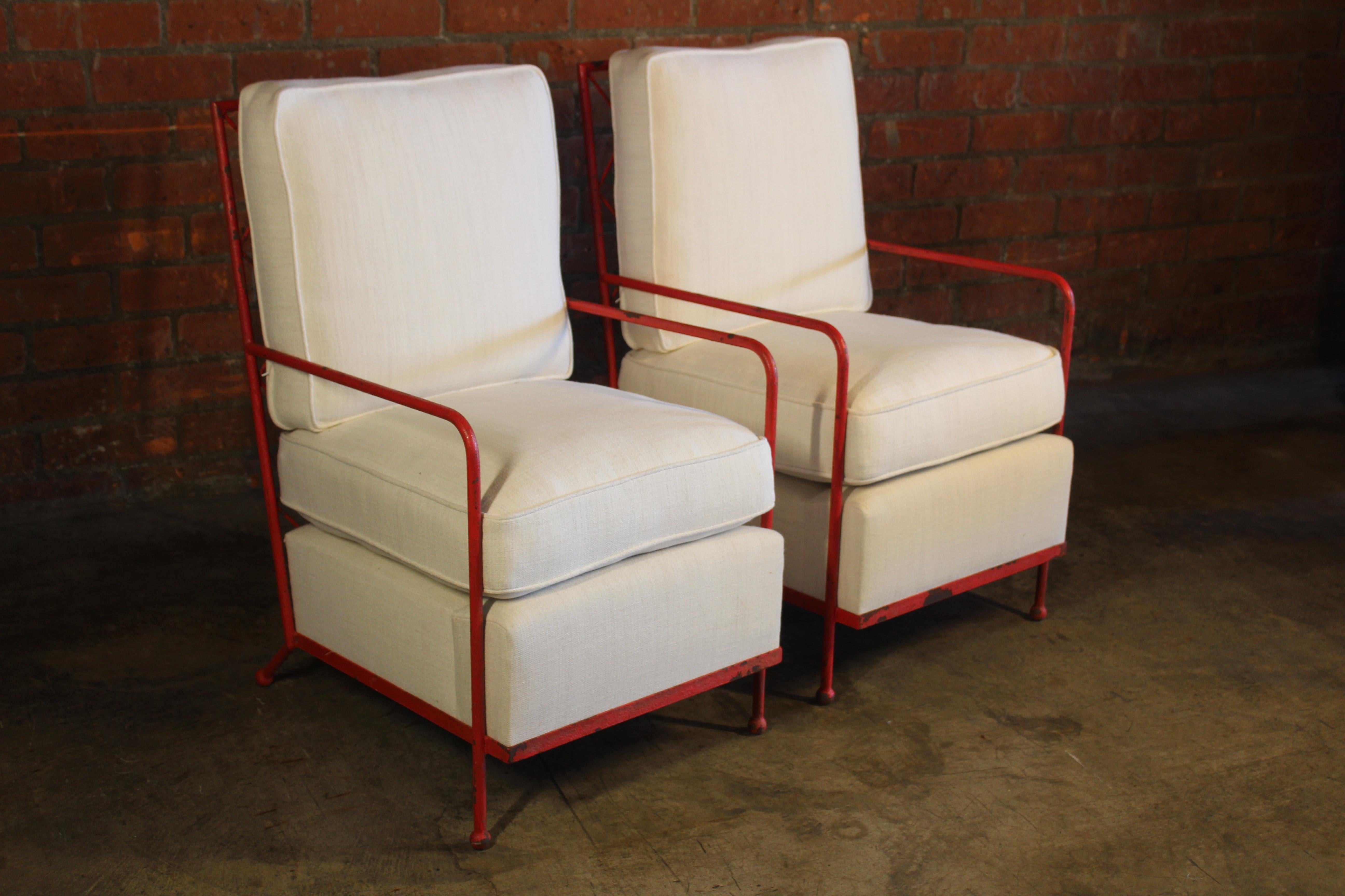 Mid-20th Century Pair of Croisillon Armchairs Attributed to Jean Royère, France, 1950s