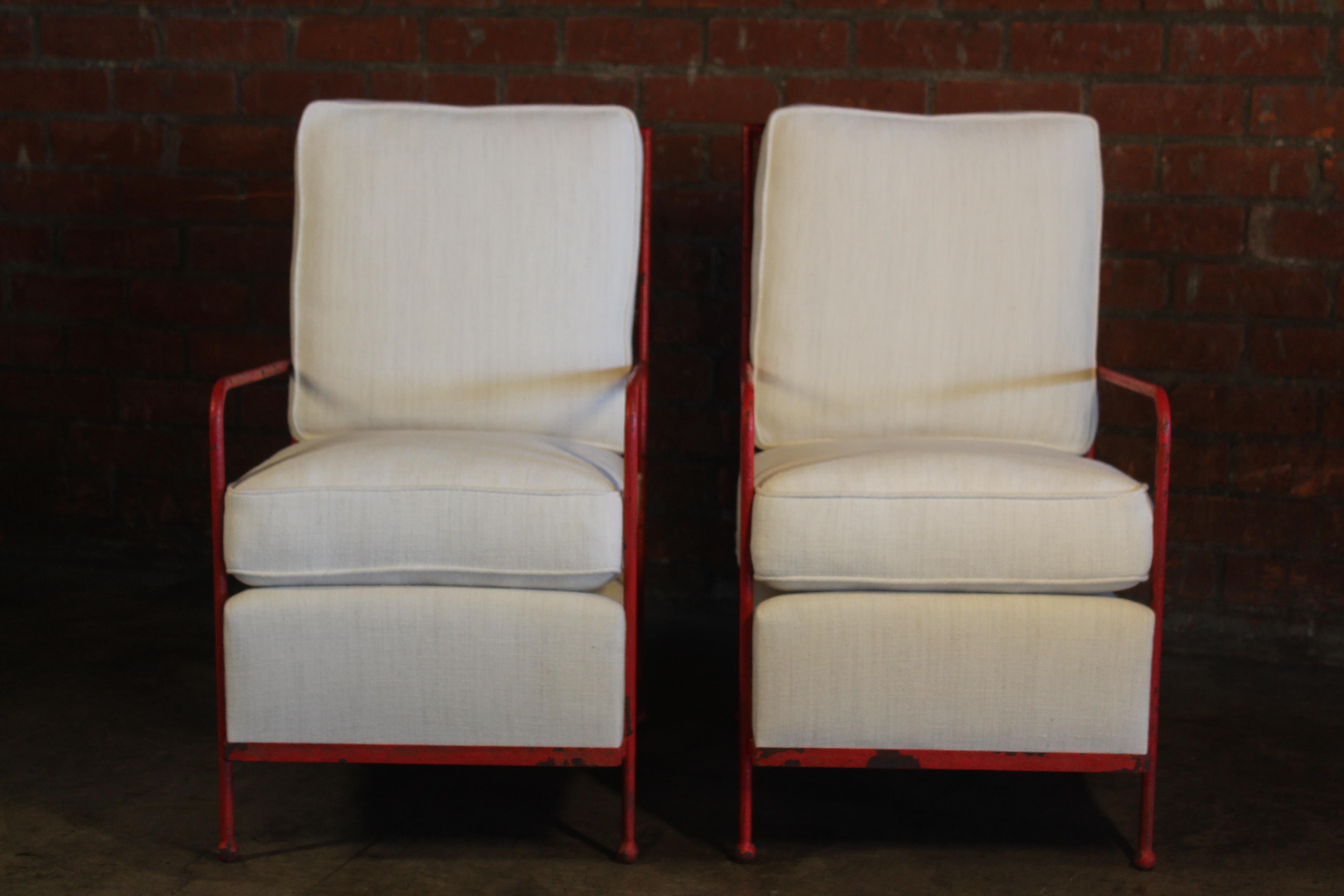 Pair of Croisillon Armchairs Attributed to Jean Royère, France, 1950s 1