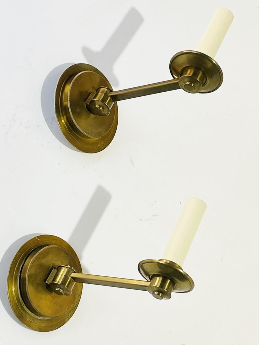 Pair of Cromer Swing Arm Brass Sconces by Vaughan Designs 3