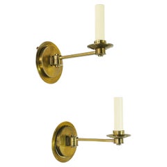 Pair of Cromer Swing Arm Brass Sconces by Vaughan Designs