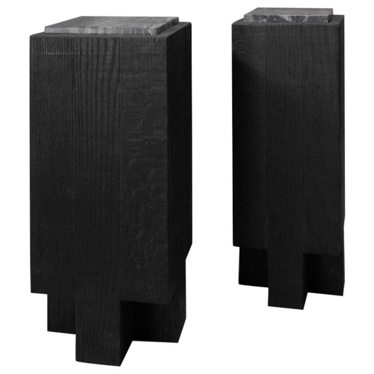 Pair of Cross Side Tables by Arno Declercq