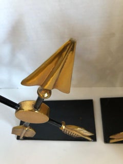 Pair of Crossed Arrow Brass Bookends by Maitland Smith
