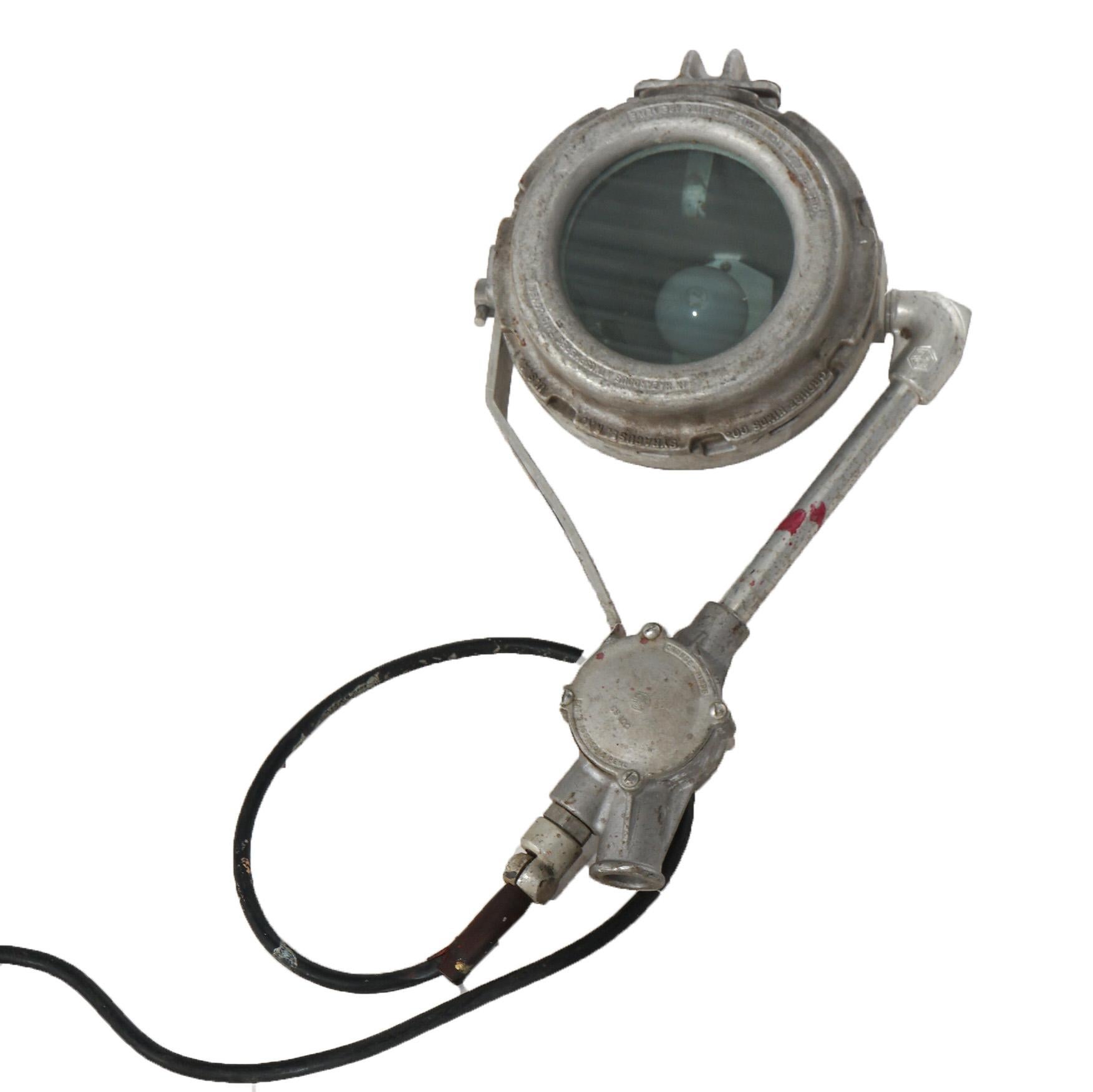 Metal Pair of Crouse Hinds Industrial Stage Performance Spotlights 20thC For Sale