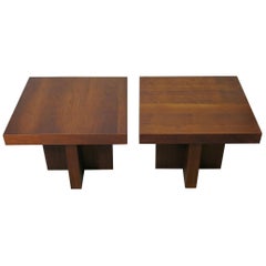 Pair of Cruciform Tables in the Style of Milo Baughman