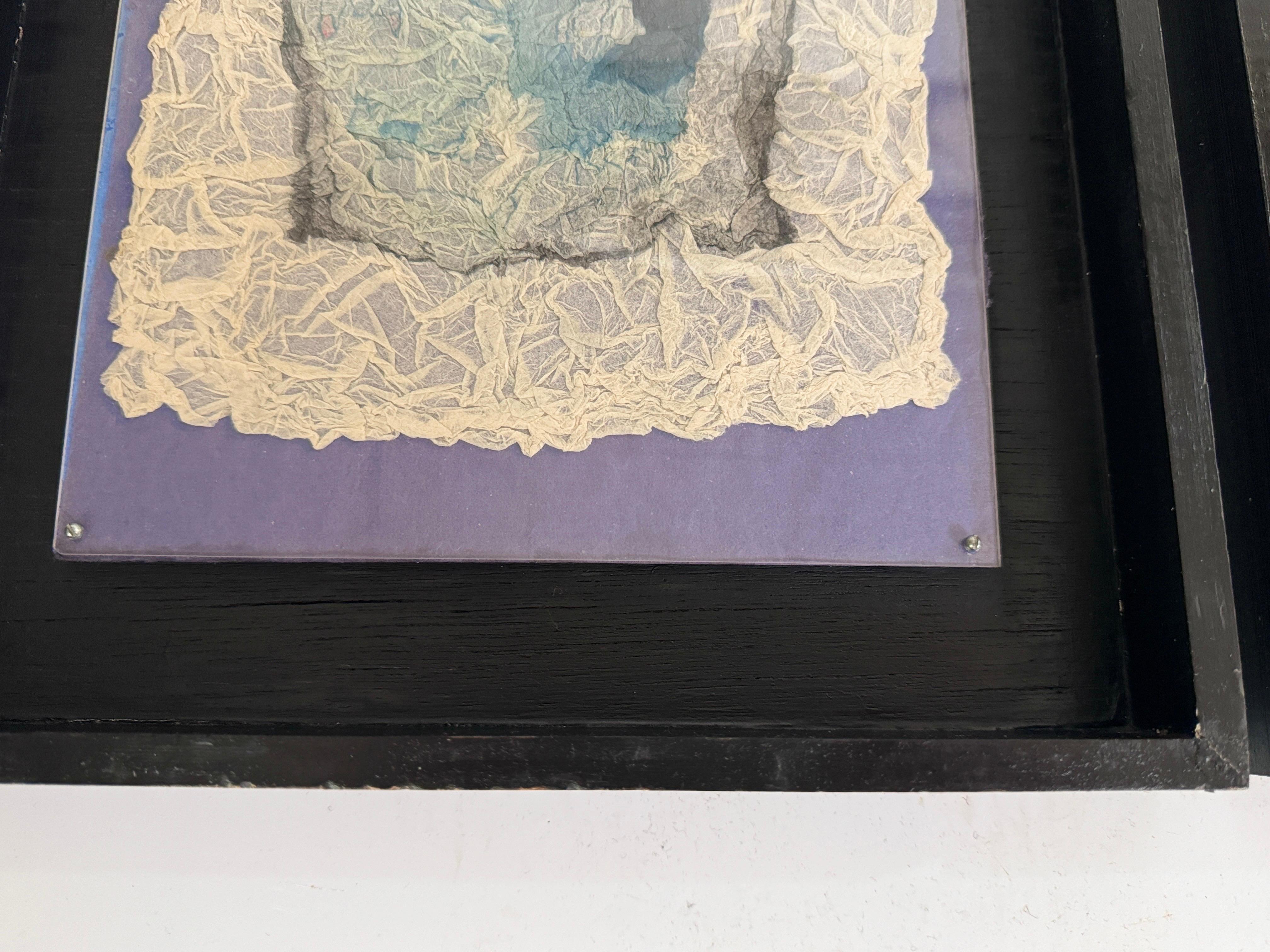 Pareja de papeles arrugados de Sierra V al estilo de Ladislas Kijno  Francia 1970 Plexiglás en venta