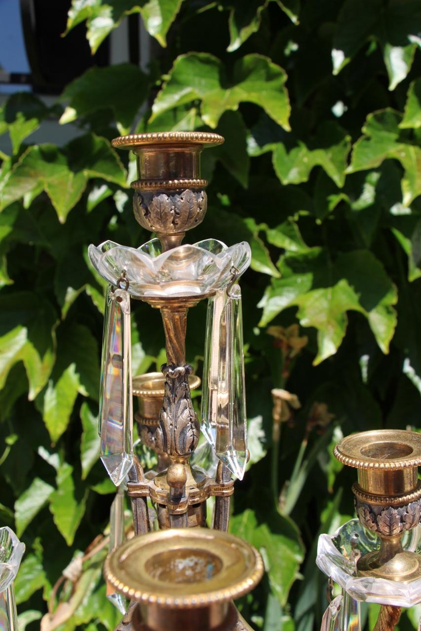 Pair Of Crystal And Bronze Candelabras From Baccarat siglo XIX en venta