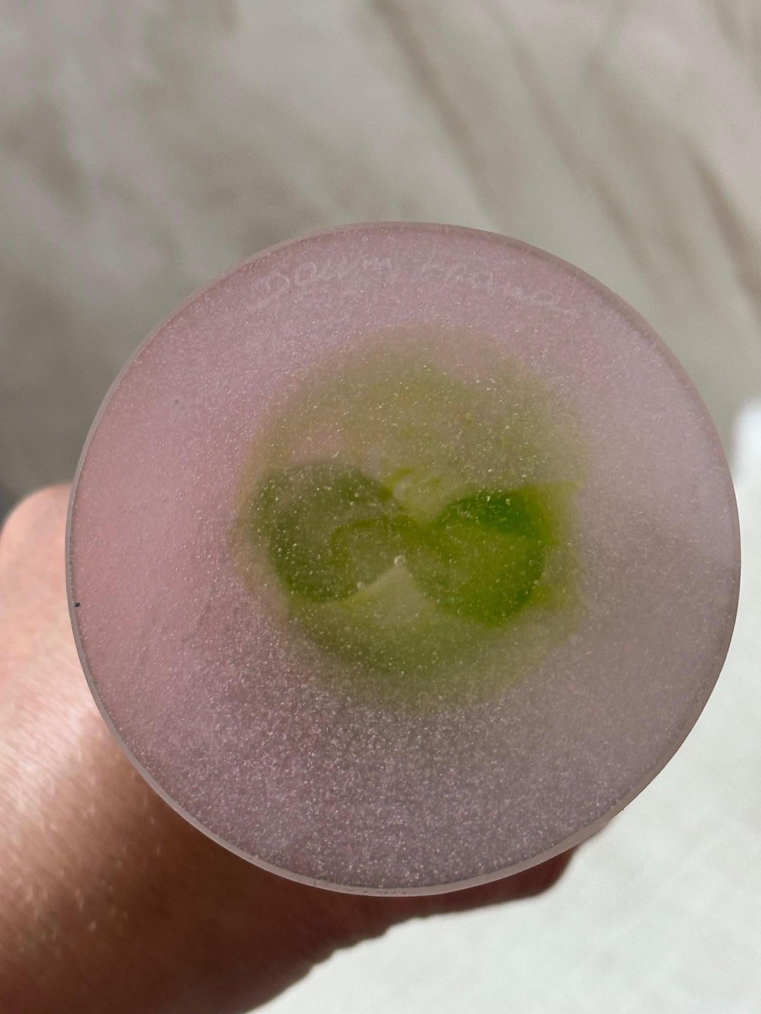 Pair of Crystal and Pate de verre Champagne Glasses by Daum 5
