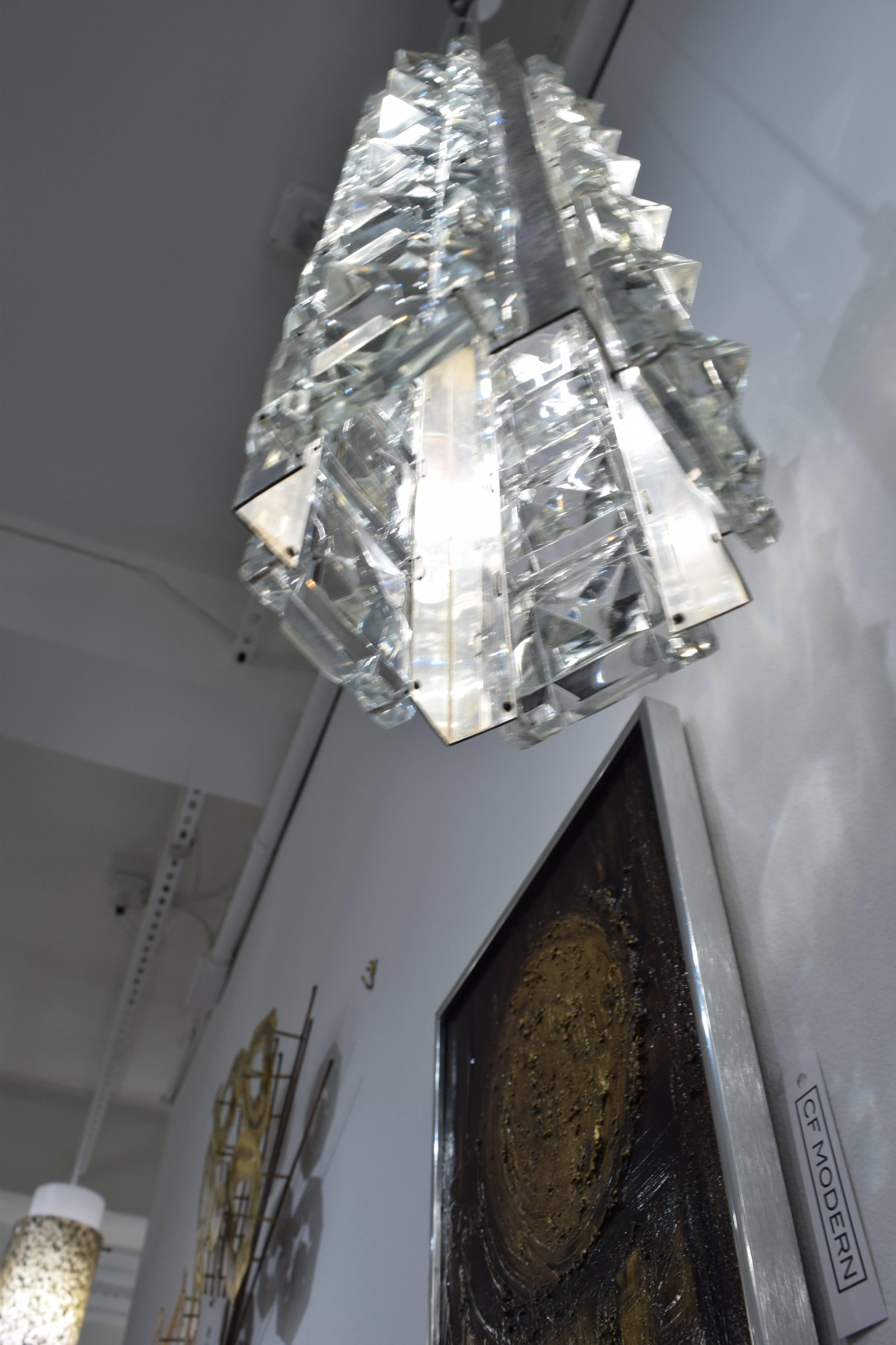 20th Century Pair of Crystal and Silver Austrian Pendents