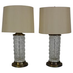 Pair of Crystal and Silver Plated Table Lamps