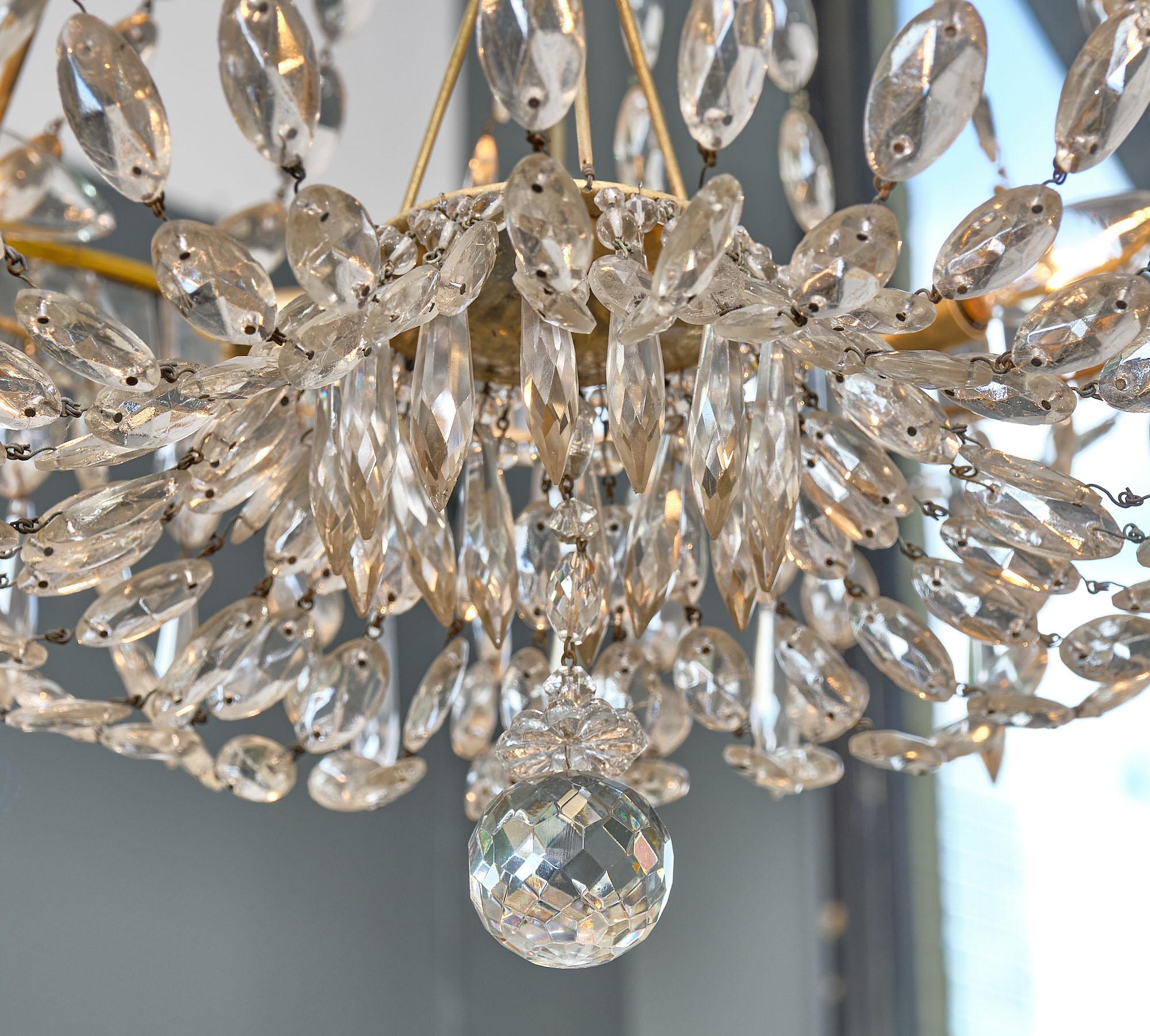 Late 19th Century Pair of Crystal Antique Chandeliers For Sale