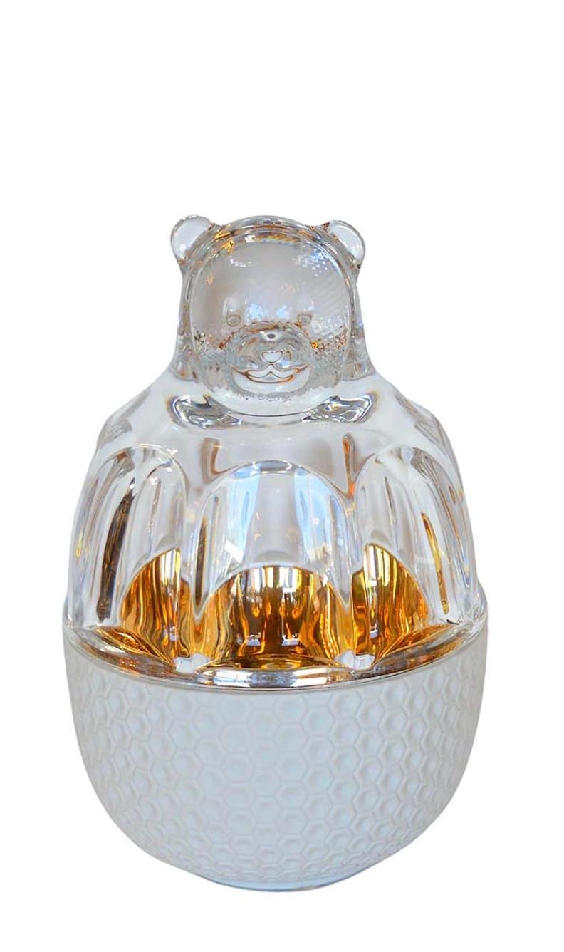 Pair of crystal baccarat zoo bears with box function (crystal candy set series).