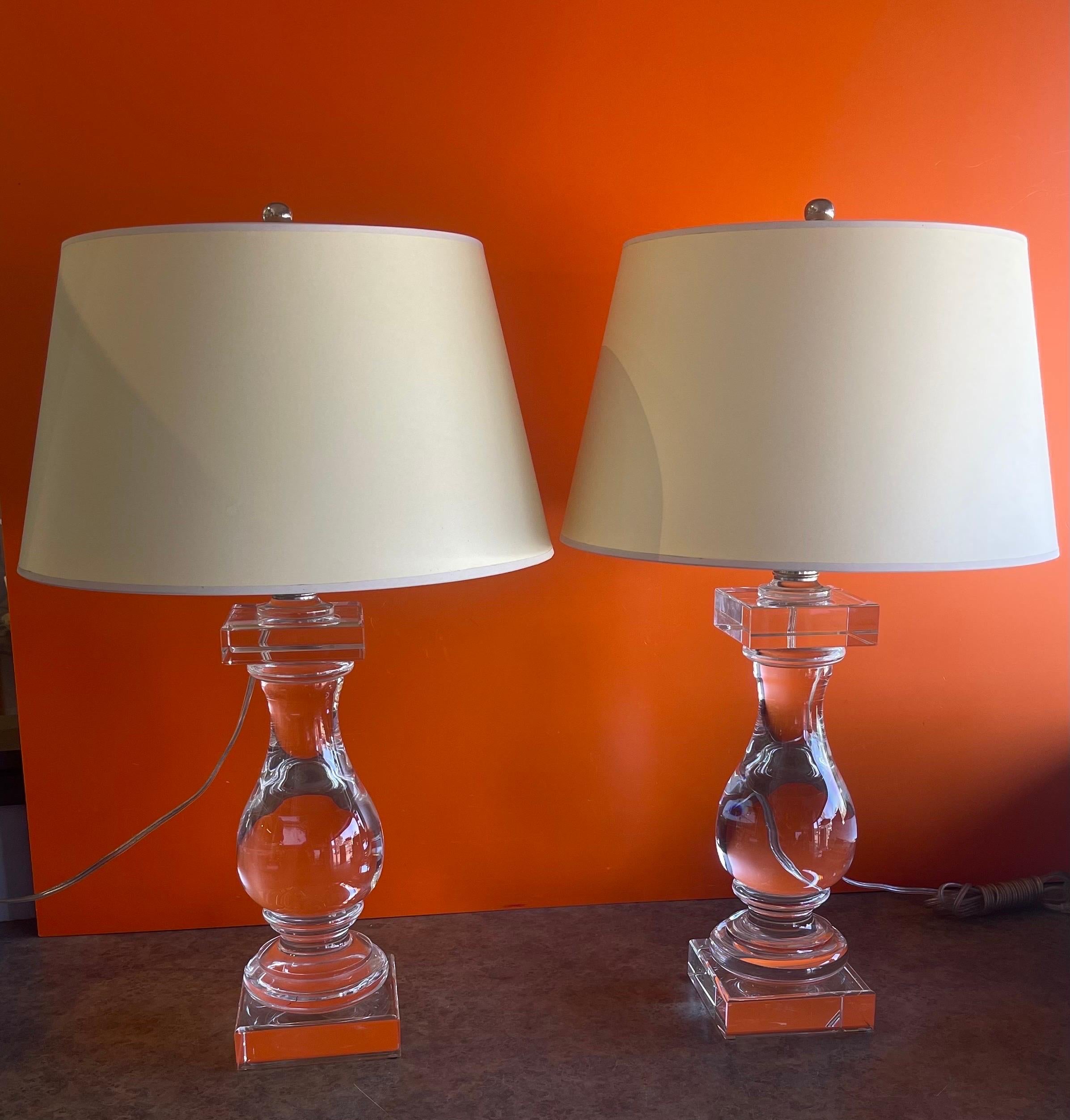 Pair of Crystal Balustrade Table Lamps by Chapman & Myers for Visual Comfort 5