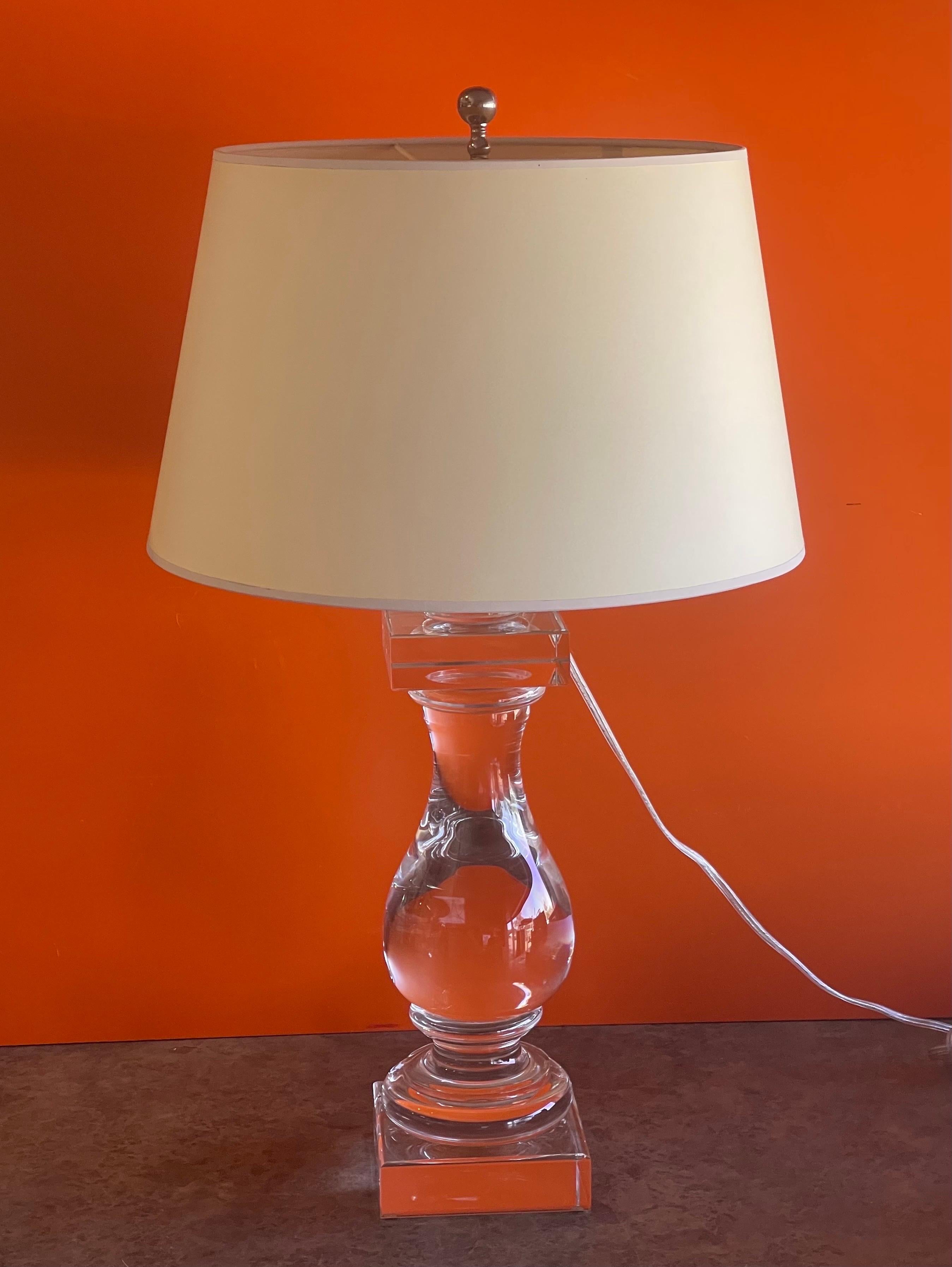 American Pair of Crystal Balustrade Table Lamps by Chapman & Myers for Visual Comfort
