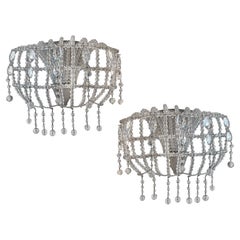 Pair of Crystal Beaded Sconces