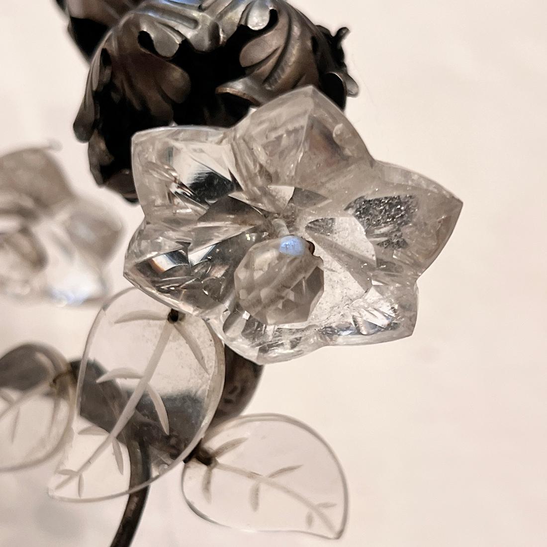 Inizio XX secolo Coppia di lampade a uccello in cristallo in vendita