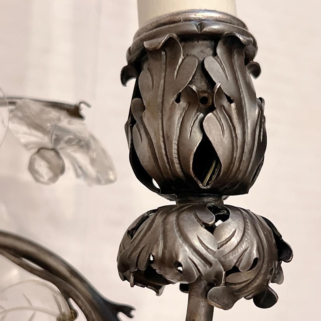 Cristallo Coppia di lampade a uccello in cristallo in vendita