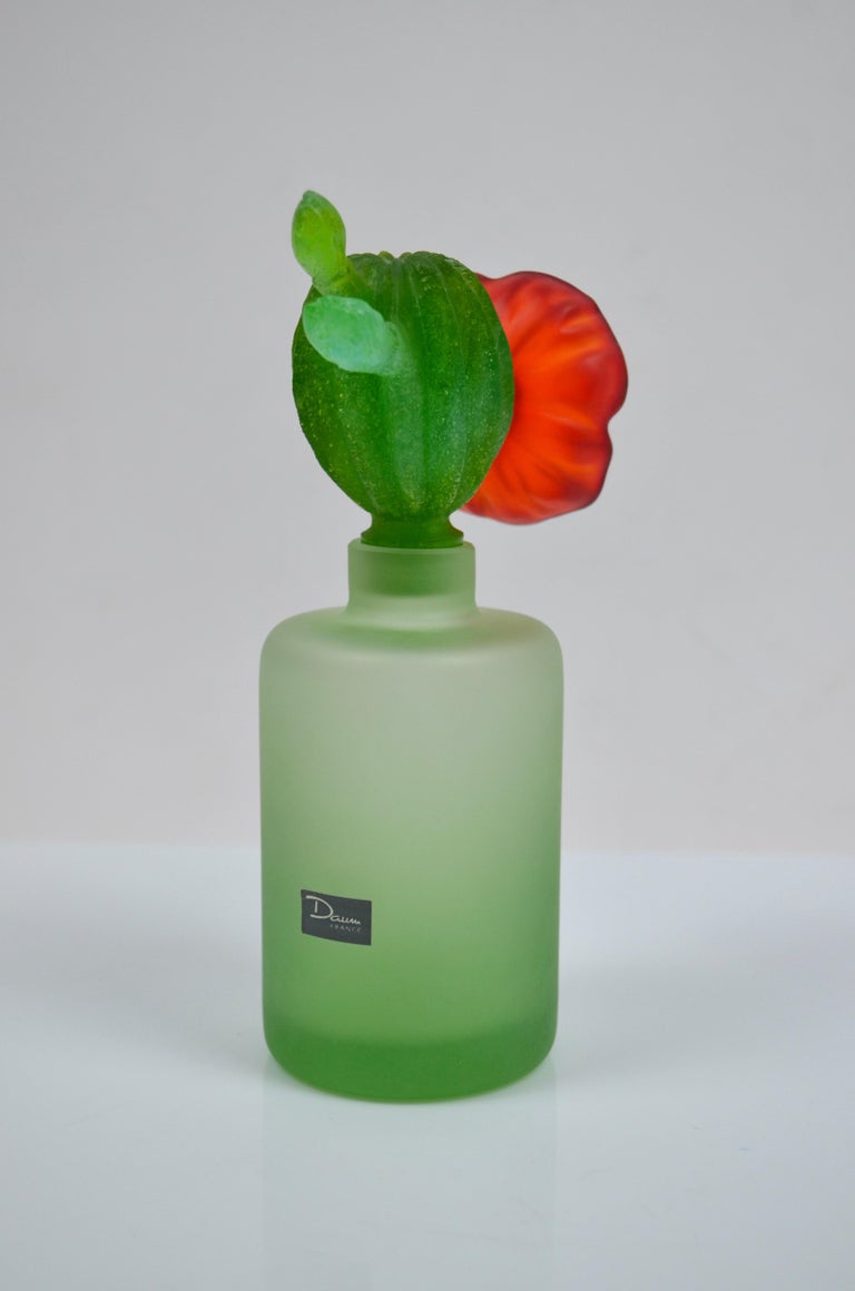 Pair of crystal bottles by Hilton Mcconnico for Daum, France at
