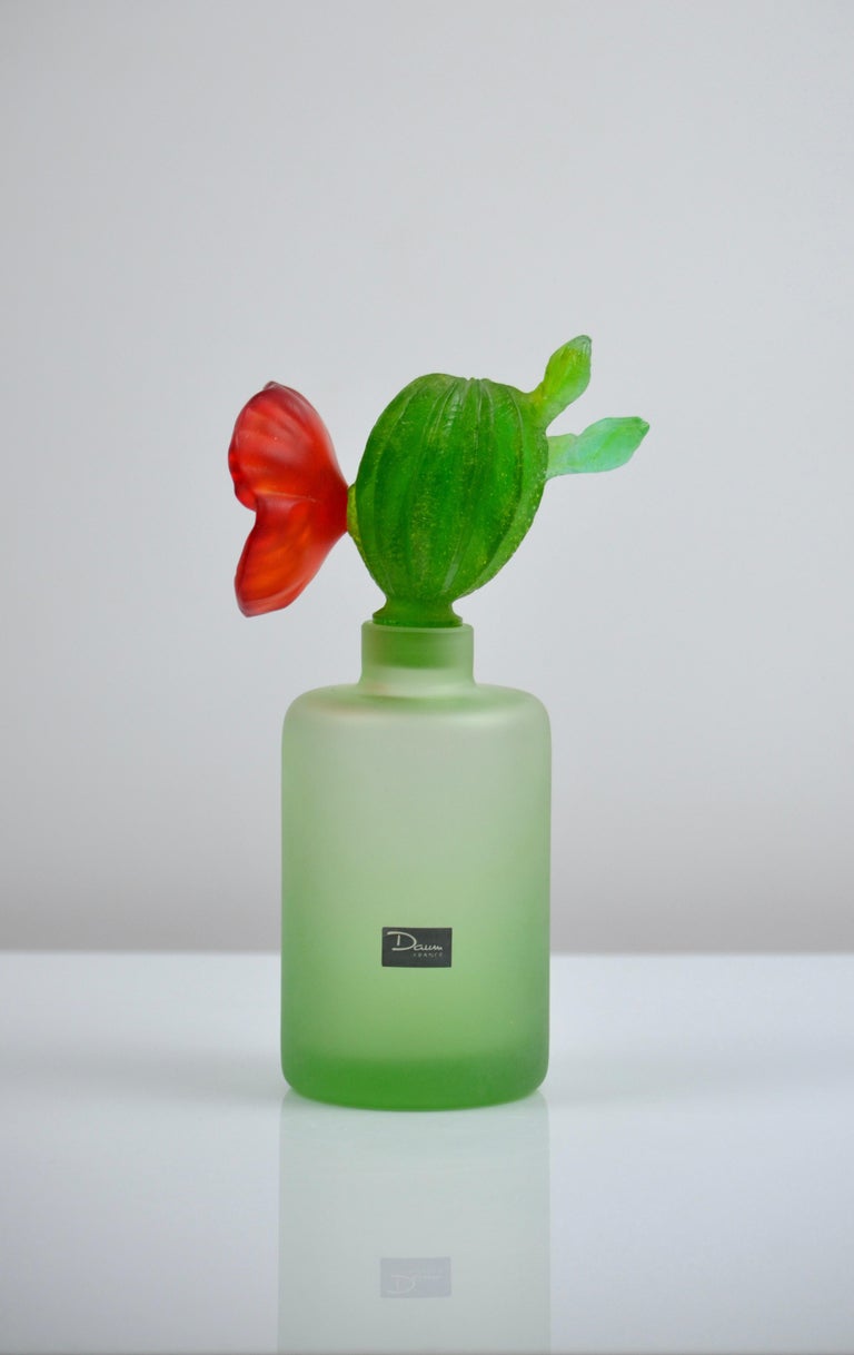 Pair of crystal bottles by Hilton Mcconnico for Daum, France at