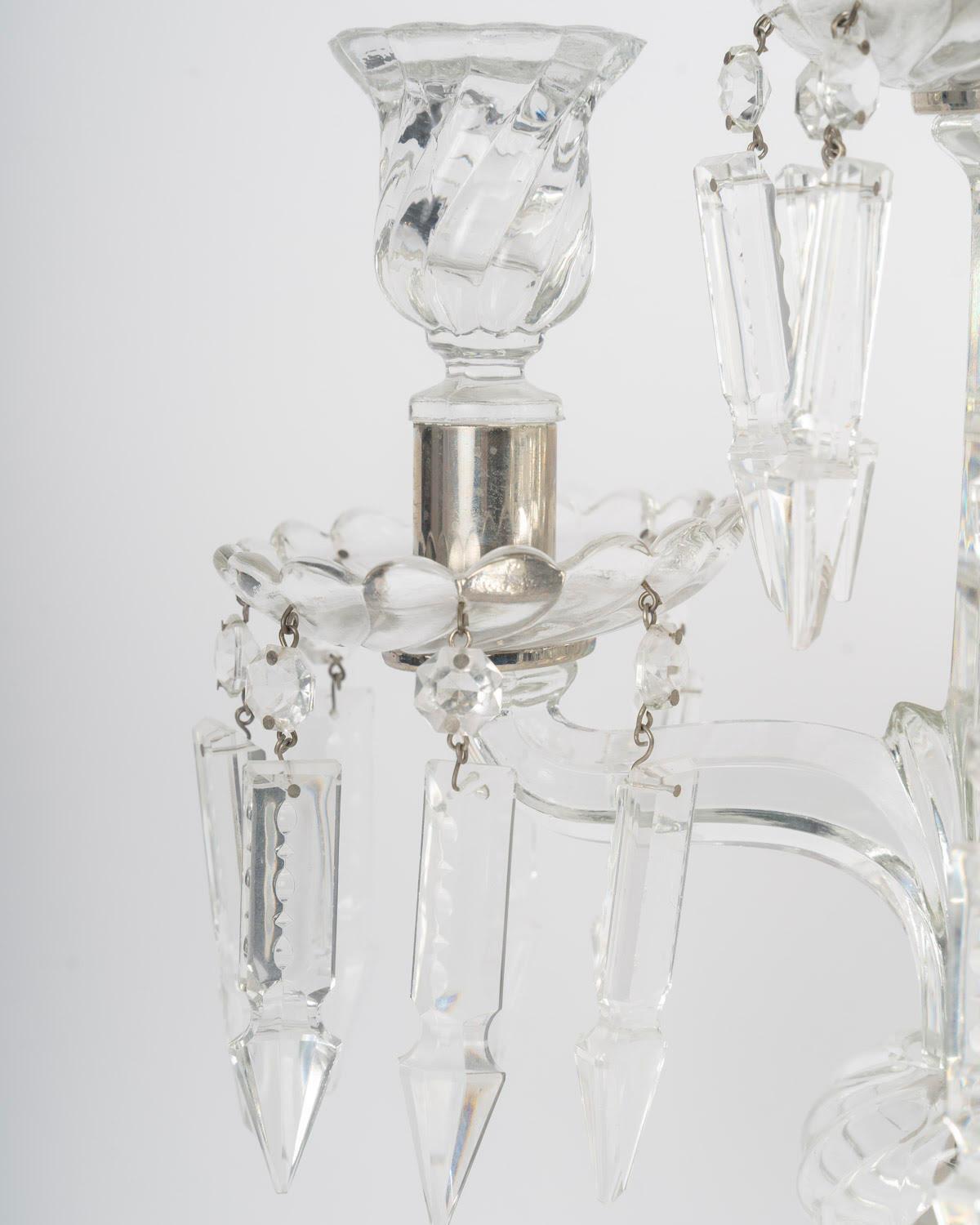 Paar Kristallkandelaber mit 4 Lichterarmen, 20. Jahrhundert. (Art déco) im Angebot