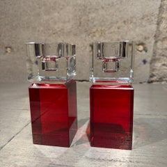 Pair of Crystal Candle Holders Emerald Crystal Co, Waterford Ireland