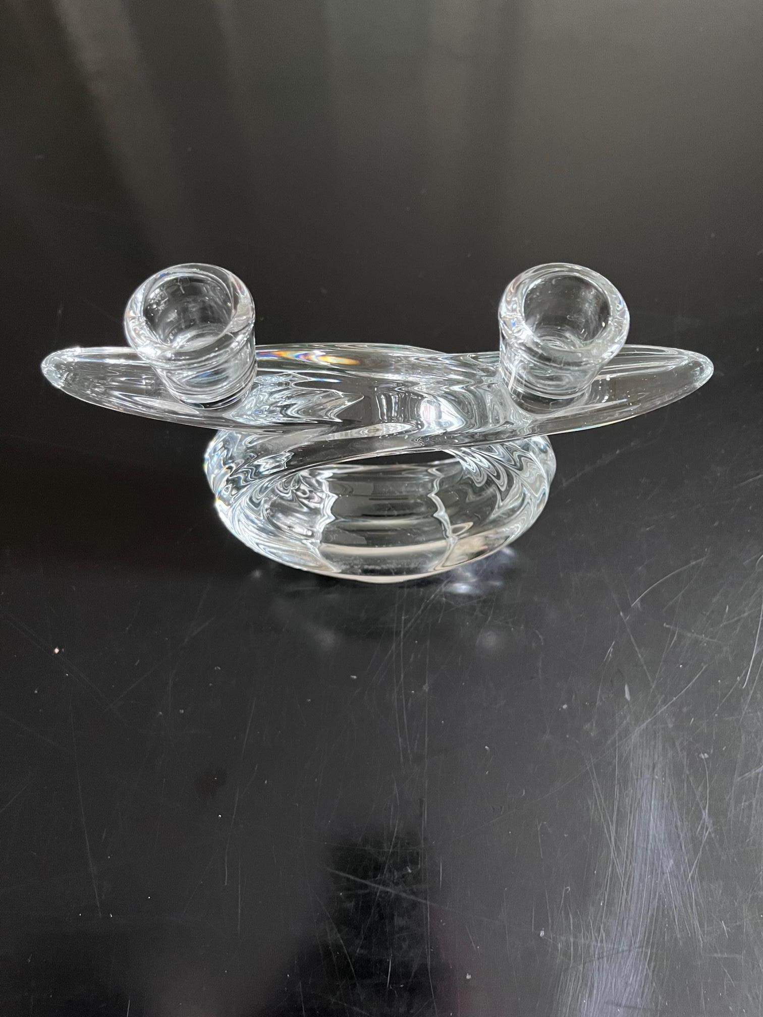 French Pair of Crystal Candle Holders For Sale