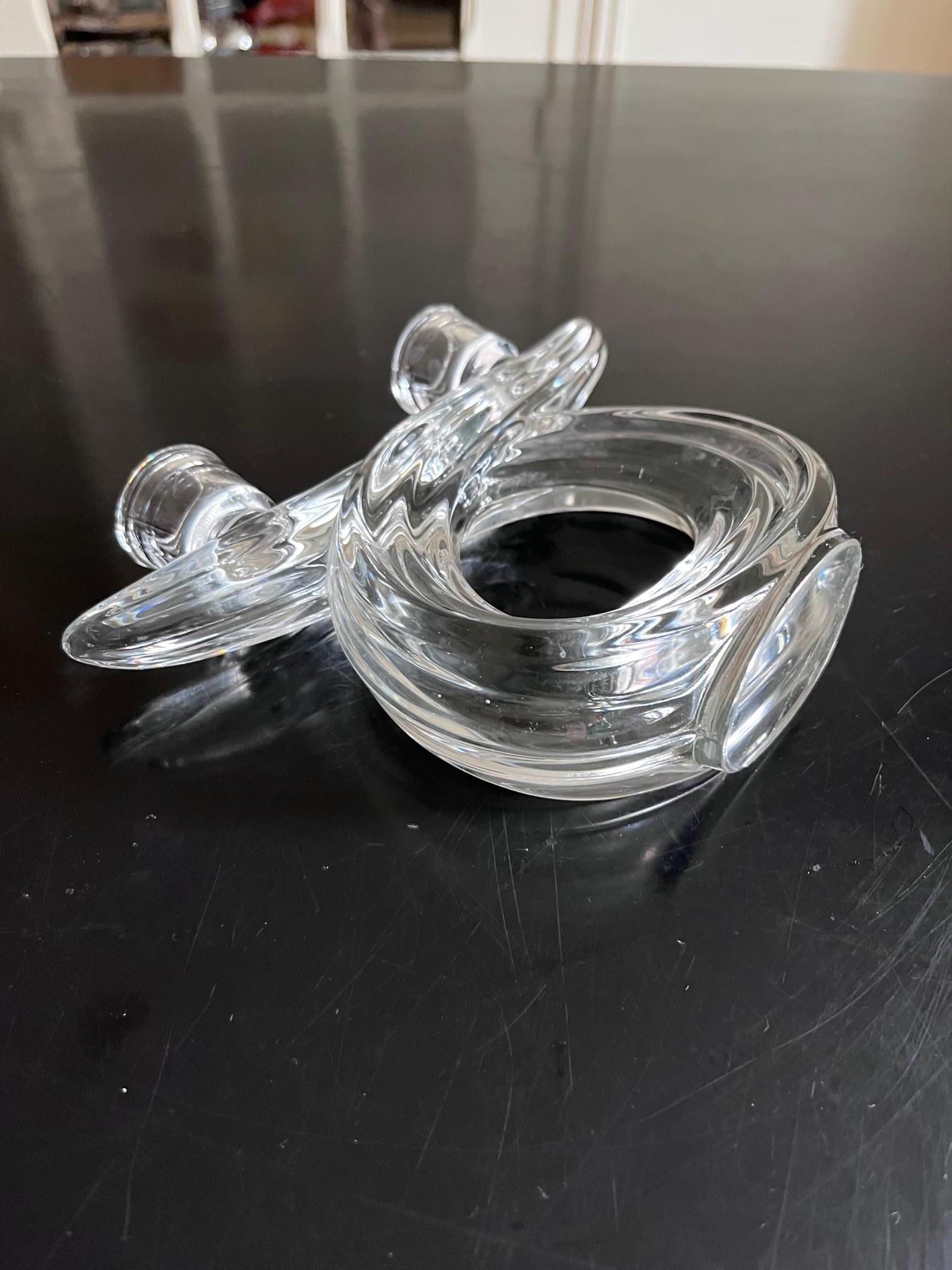 Pair of Crystal Candle Holders In Good Condition For Sale In Brooklyn, NY