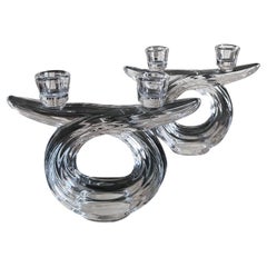 Pair of Crystal Candle Holders