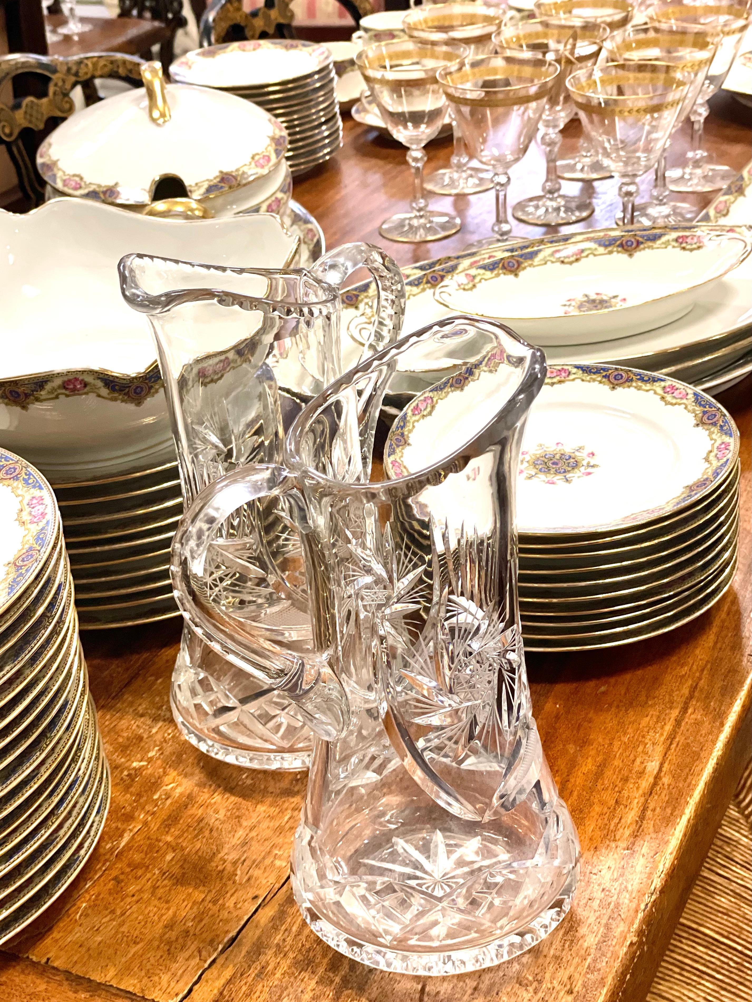 Pair of  Crystal Carafes in the Saint Louis Style 20th Century For Sale 10