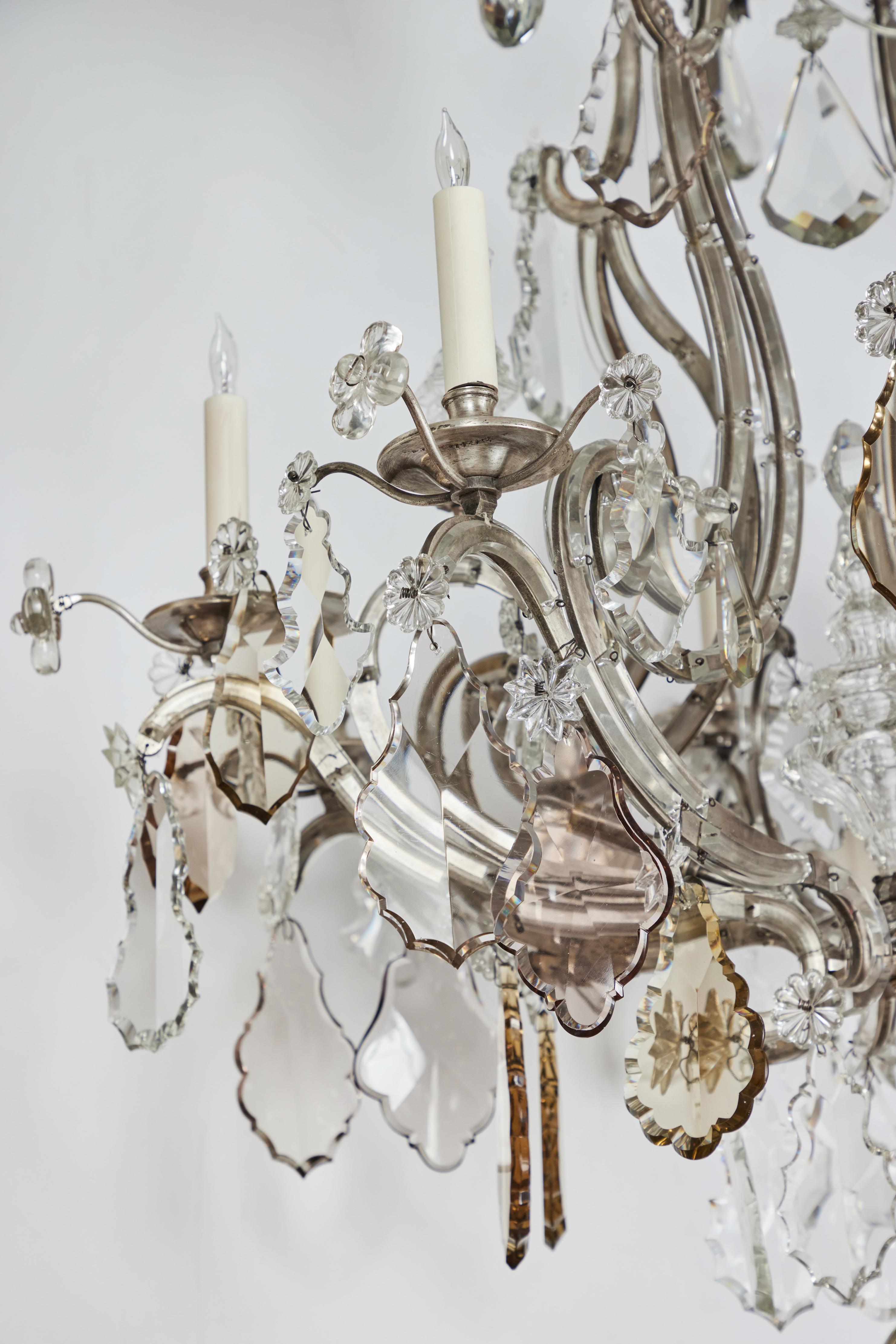 Early 20th Century Pair of Crystal Chandeliers