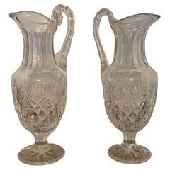 Retro Pair of Crystal Decanters Probably St Louis