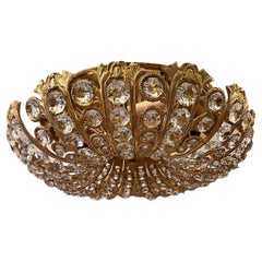 Pair of Crystal Flush Mounted Lights. Sold Individually.