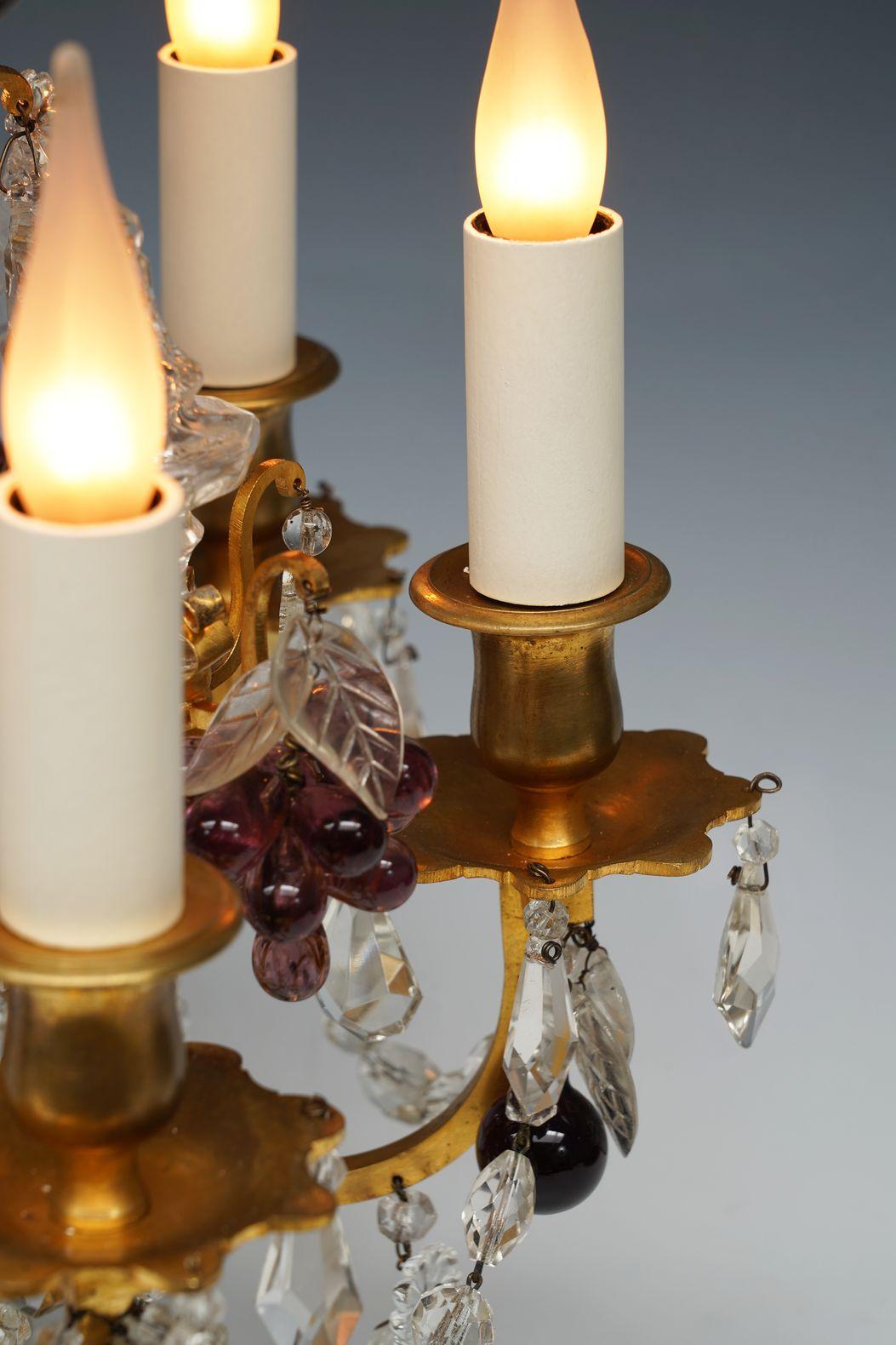Pair of Crystal & Gilded Bronze Girandoles attr. to H. Vian, France, circa 1890 For Sale 1
