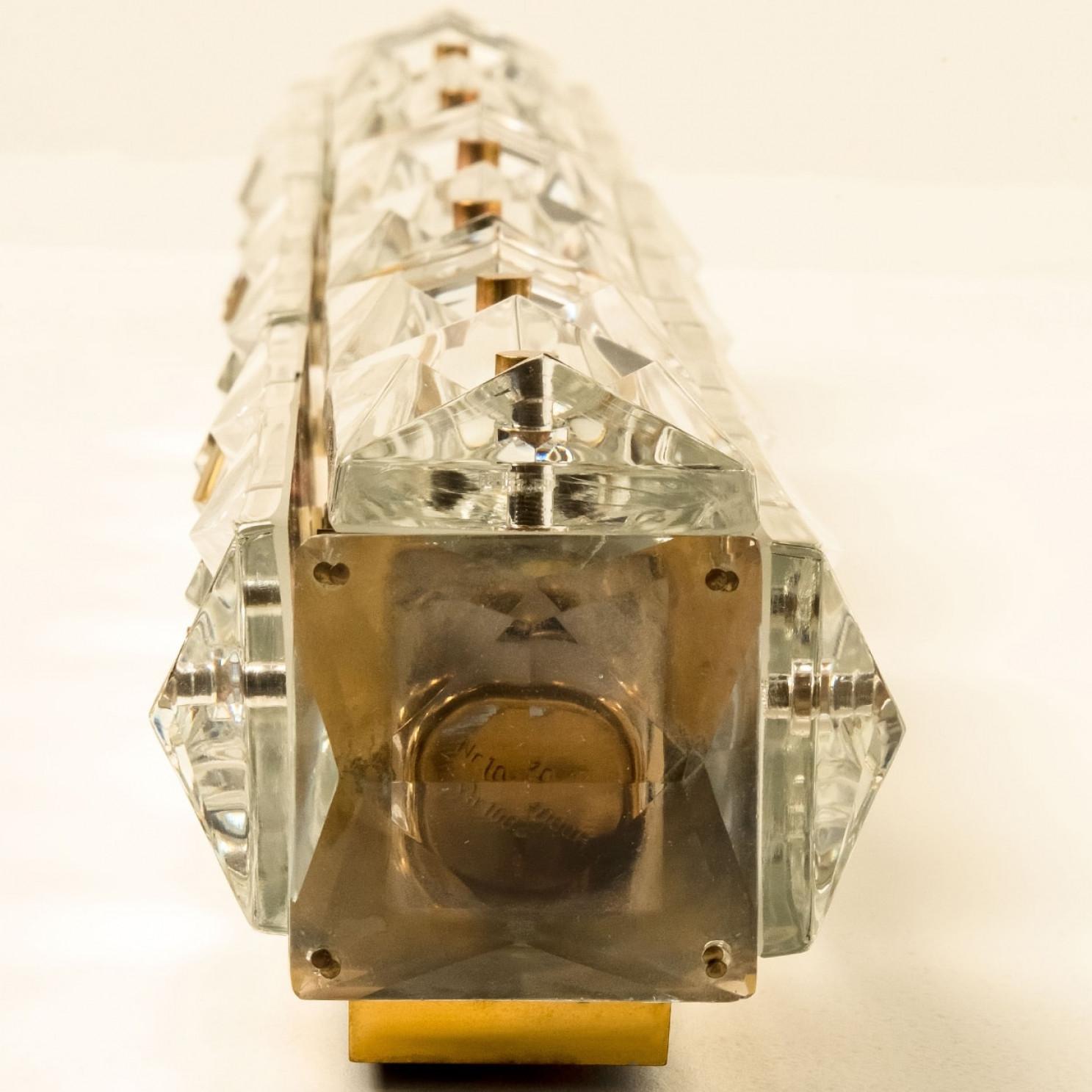 Pareja de apliques de cristal y latón de Kinkeldey, años 70 en Bueno estado para la venta en Rijssen, NL