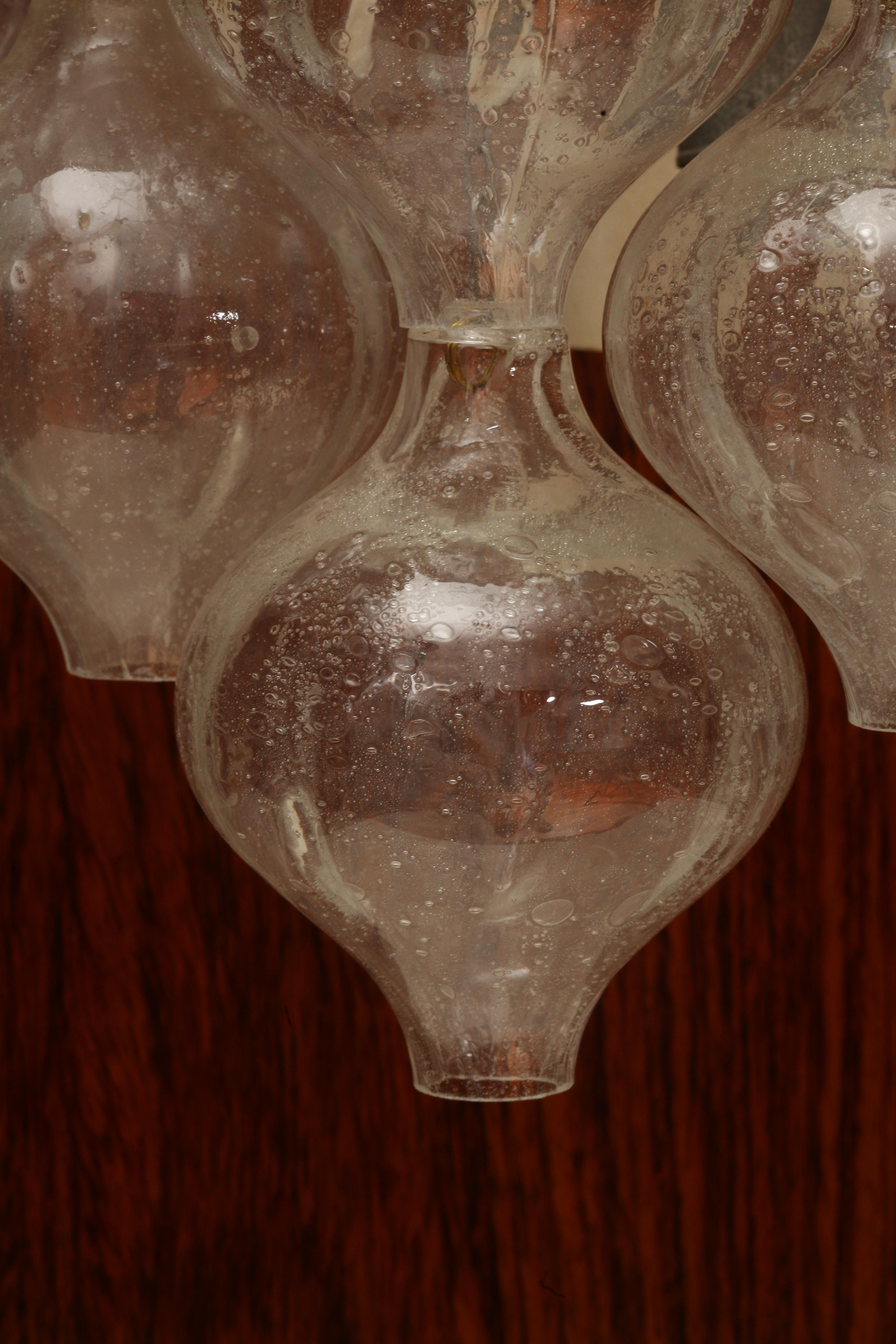 Mid-Century Modern Pair of Crystal Glass 