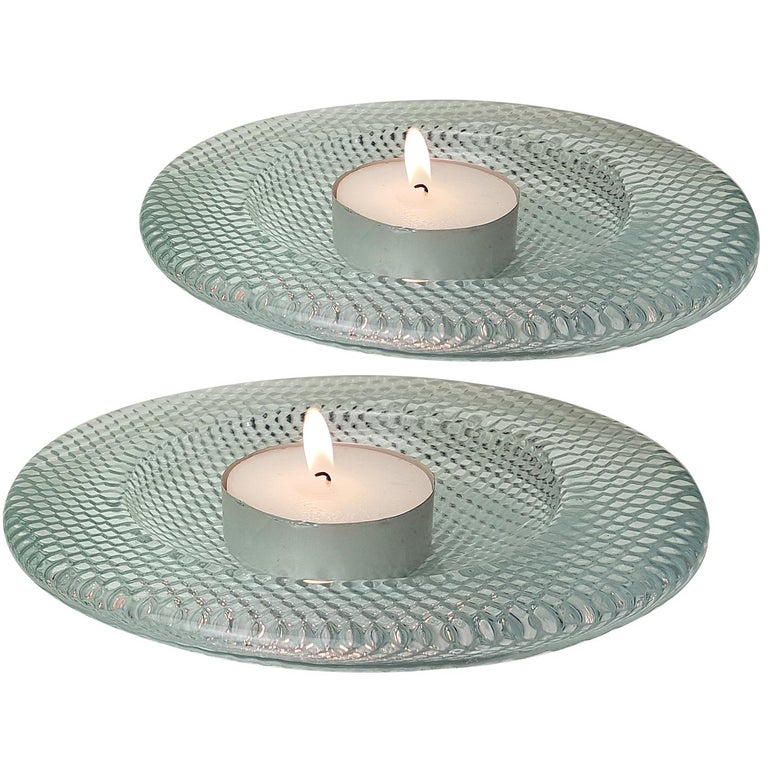 Pair of Crystal Glass Votive Candleholders, Bowls by Holmegaard, 1980