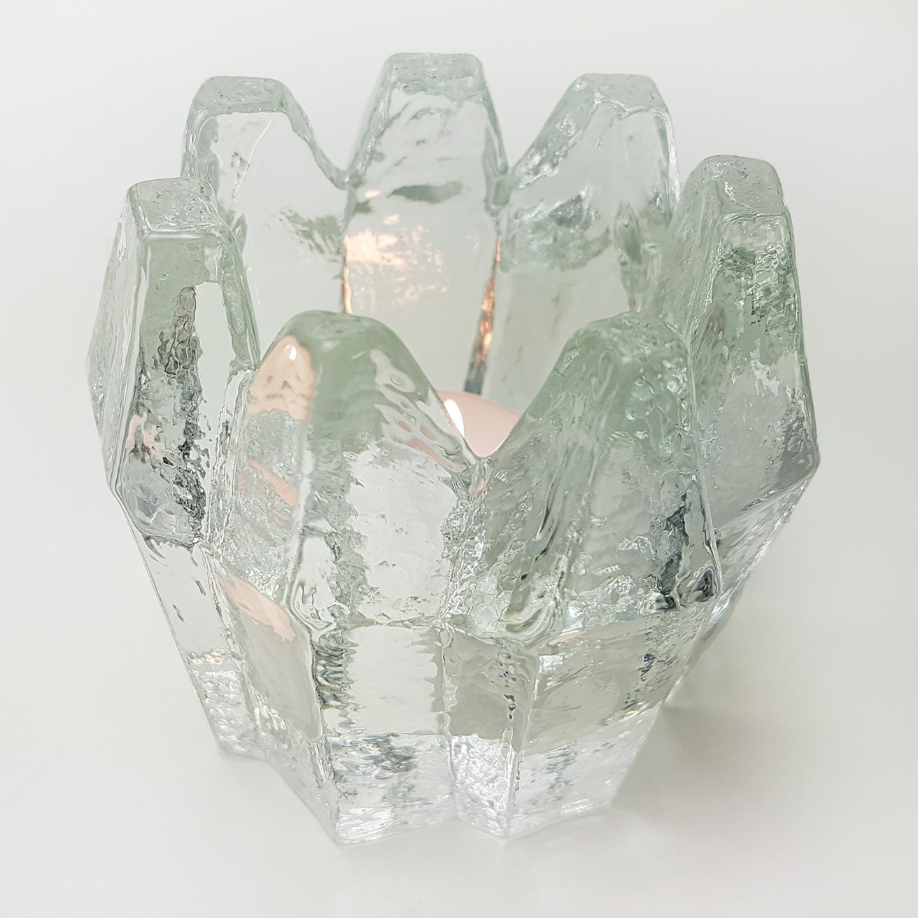 Pair of Crystal Glass Votive Candleholders by Kosta Boda for Orrefors 5